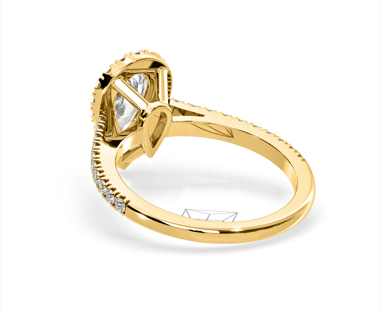 Diana Lab Diamond Pear Halo Engagement Ring in 18K Gold 2.60ct F/VS1 - Image 120