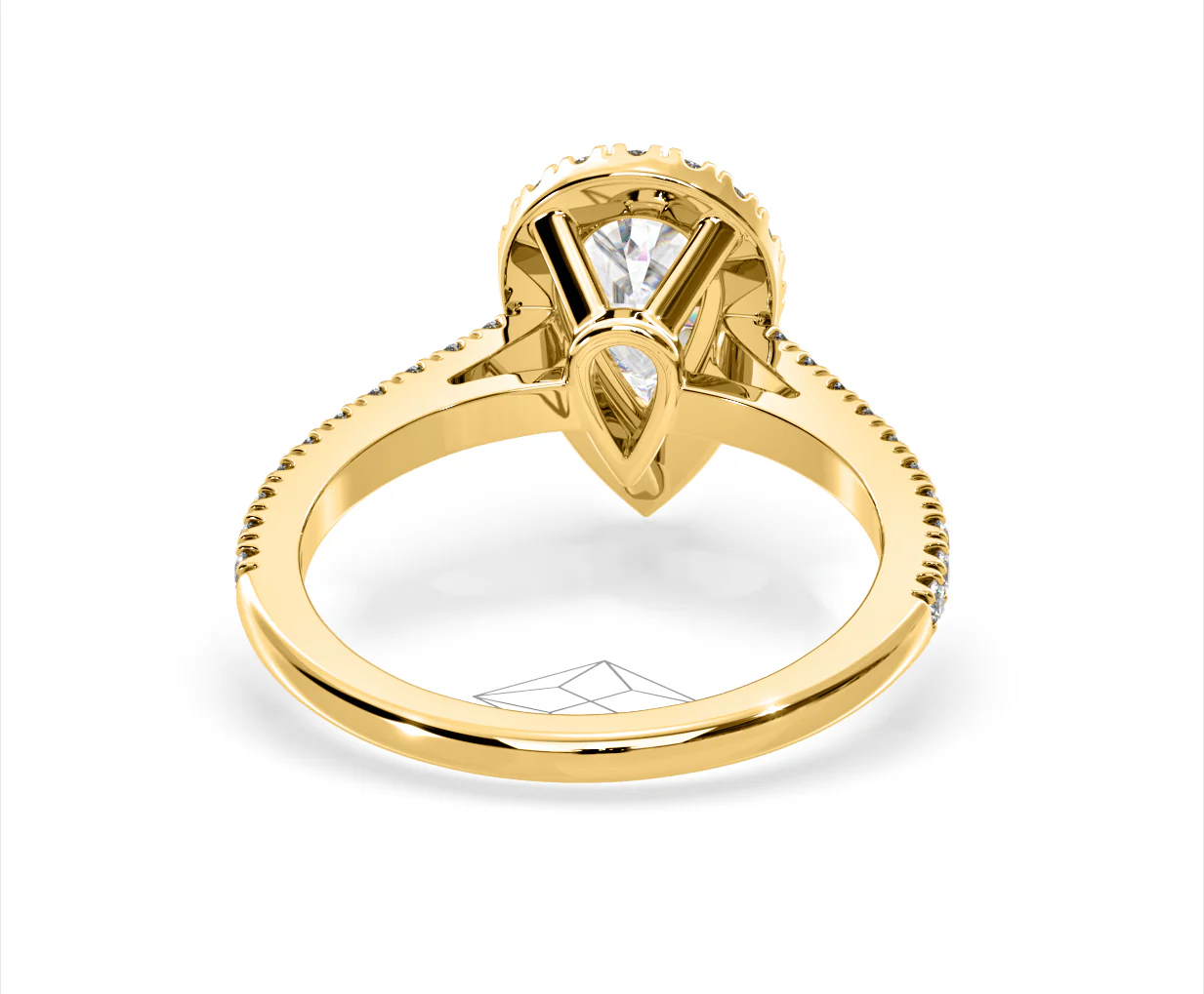 Diana Lab Diamond Pear Halo Engagement Ring in 18K Gold 2.60ct F/VS1 - Image 129
