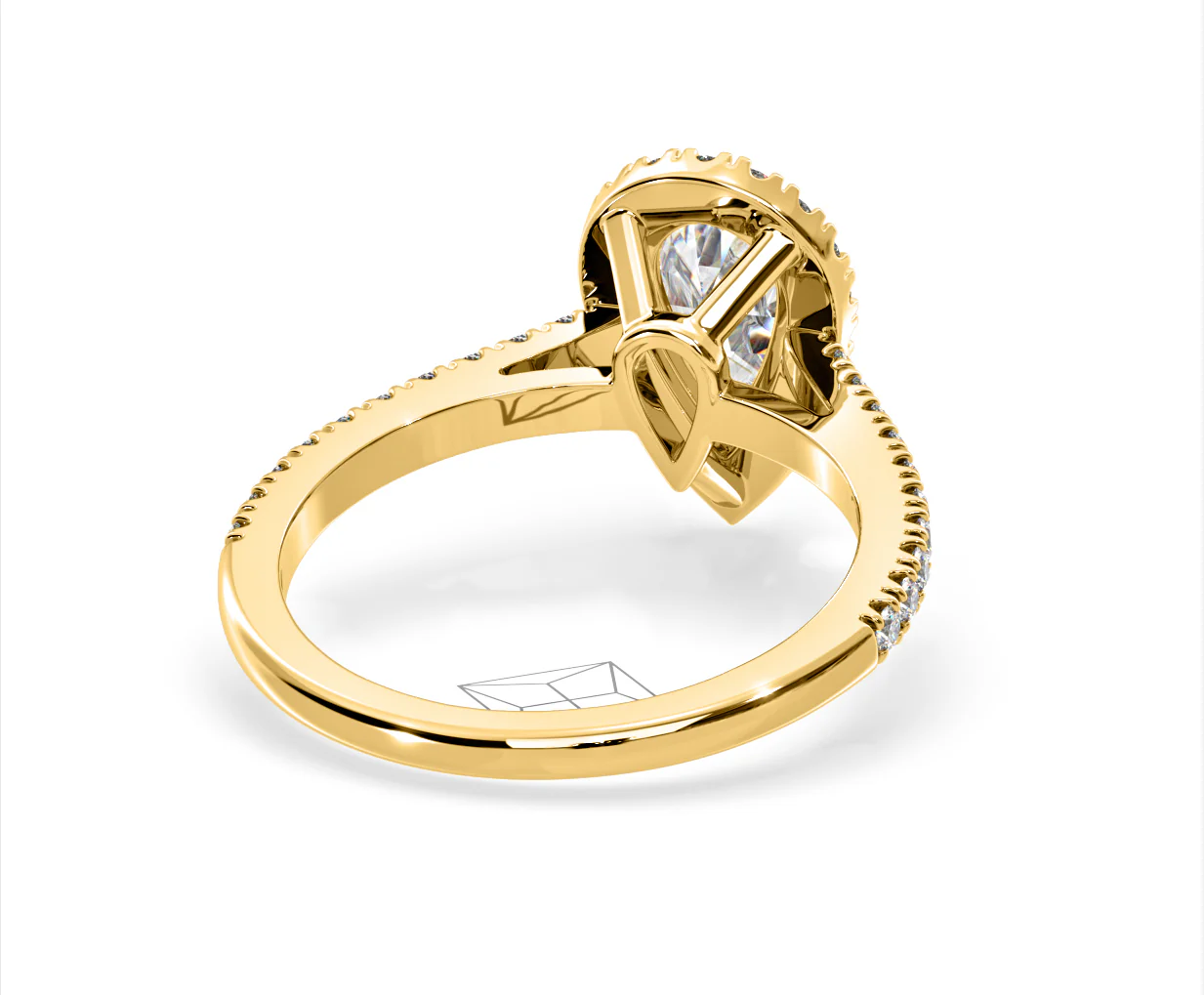 Diana Lab Diamond Pear Halo Engagement Ring in 18K Gold 2.60ct F/VS1 - Image 132