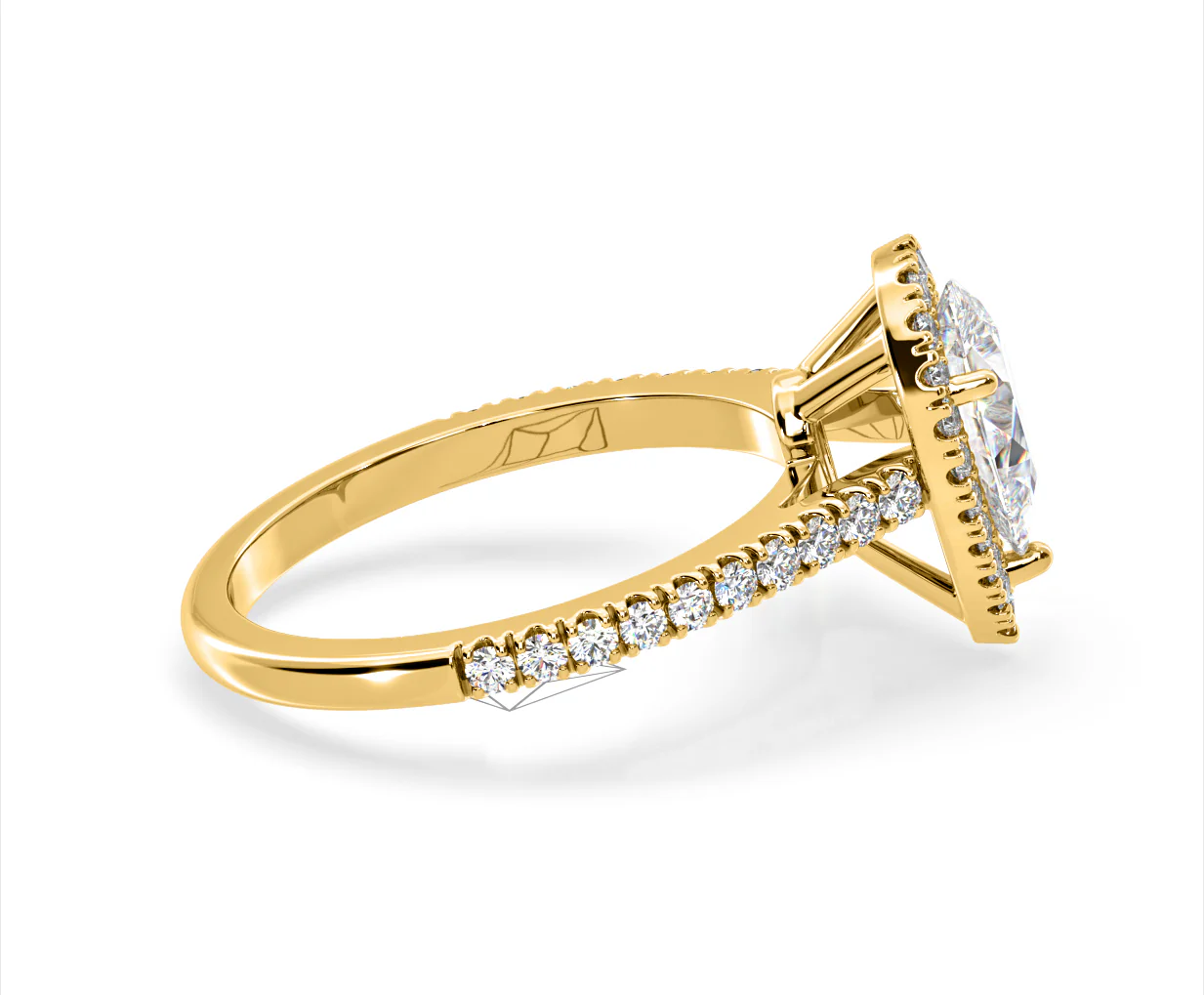 Diana Lab Diamond Pear Halo Engagement Ring in 18K Gold 2.60ct F/VS1 - Image 147