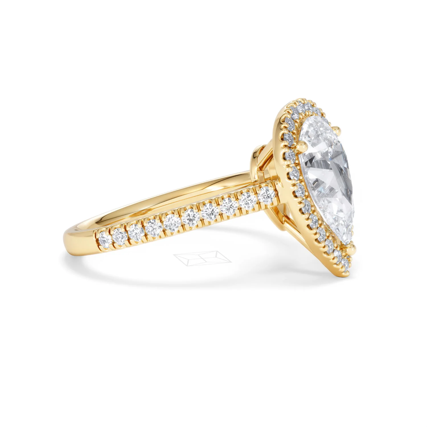 Diana Lab Diamond Pear Halo Engagement Ring in 18K Gold 2.60ct F/VS1 - Image 22