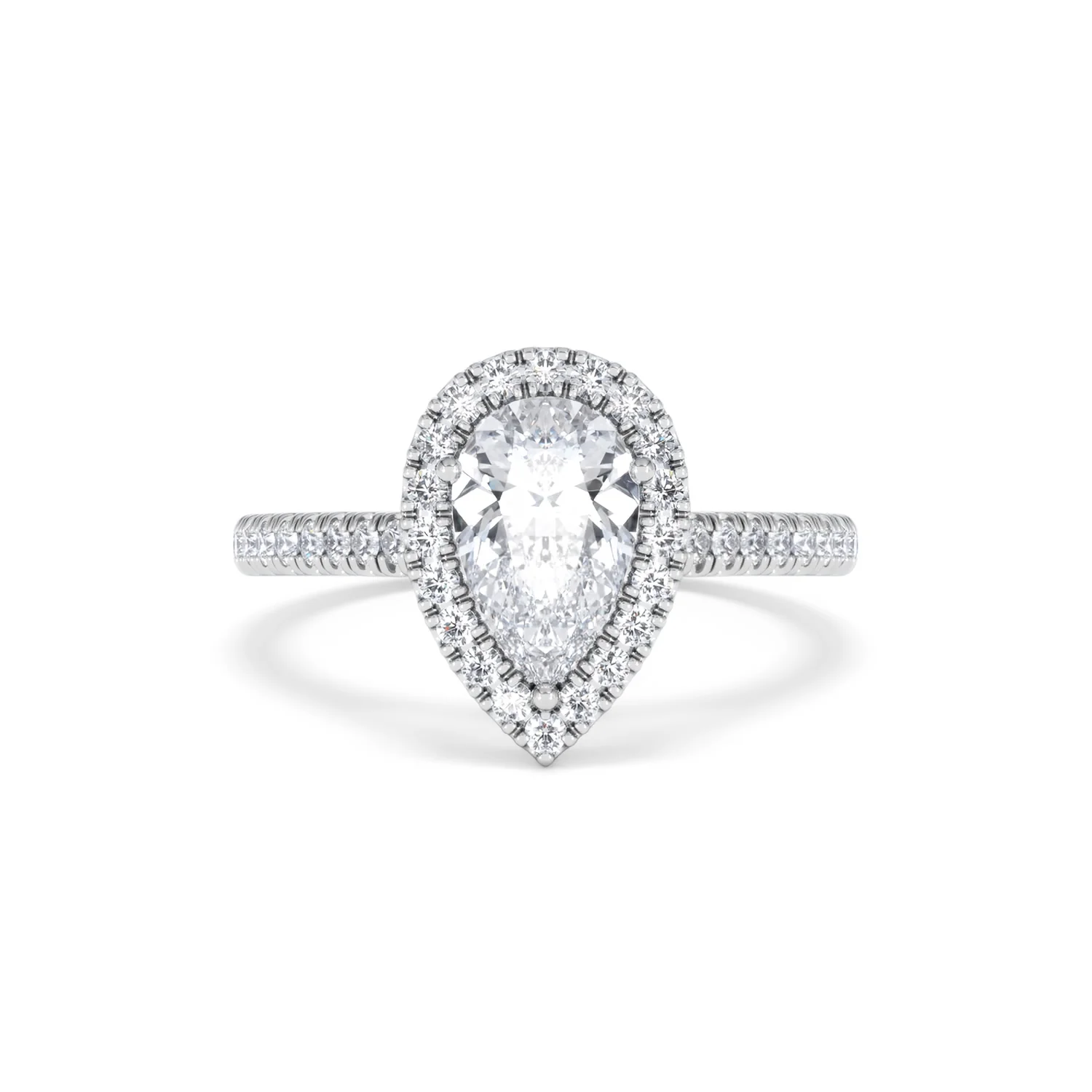 Diana Lab Diamond Pear Halo Engagement Ring Platinum 1.60ct F/VS1 - Image 11