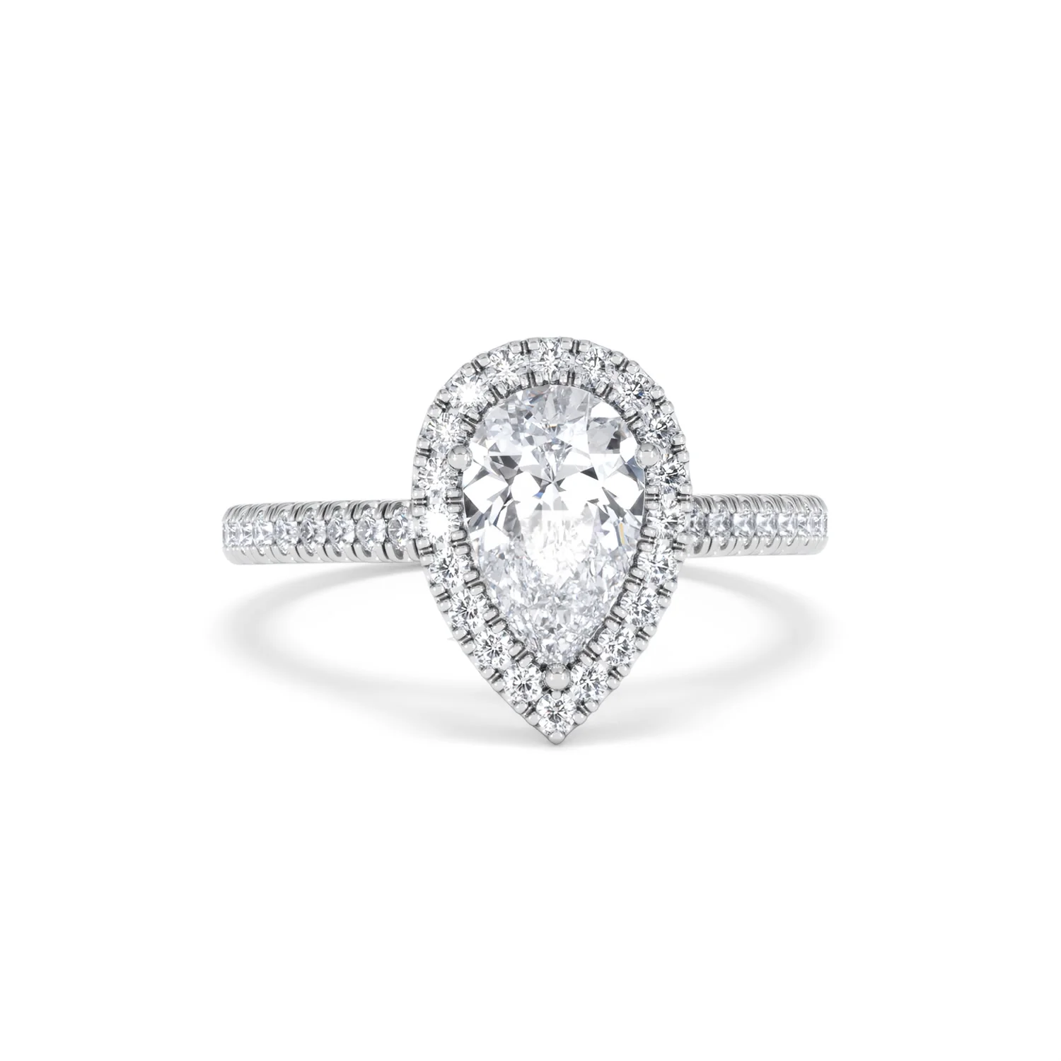 Diana Lab Diamond Pear Halo Engagement Ring Platinum 1.60ct F/VS1 - Image 12