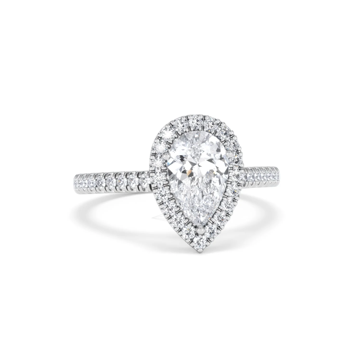 Diana Lab Diamond Pear Halo Engagement Ring Platinum 1.60ct F/VS1 - Image 13