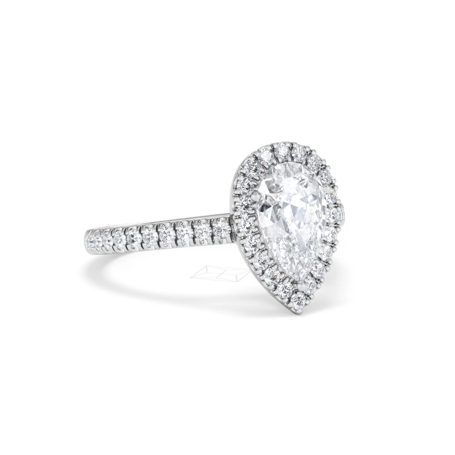 Diana Lab Diamond Pear Halo Engagement Ring Platinum 1.60ct F/VS1 - Image 17