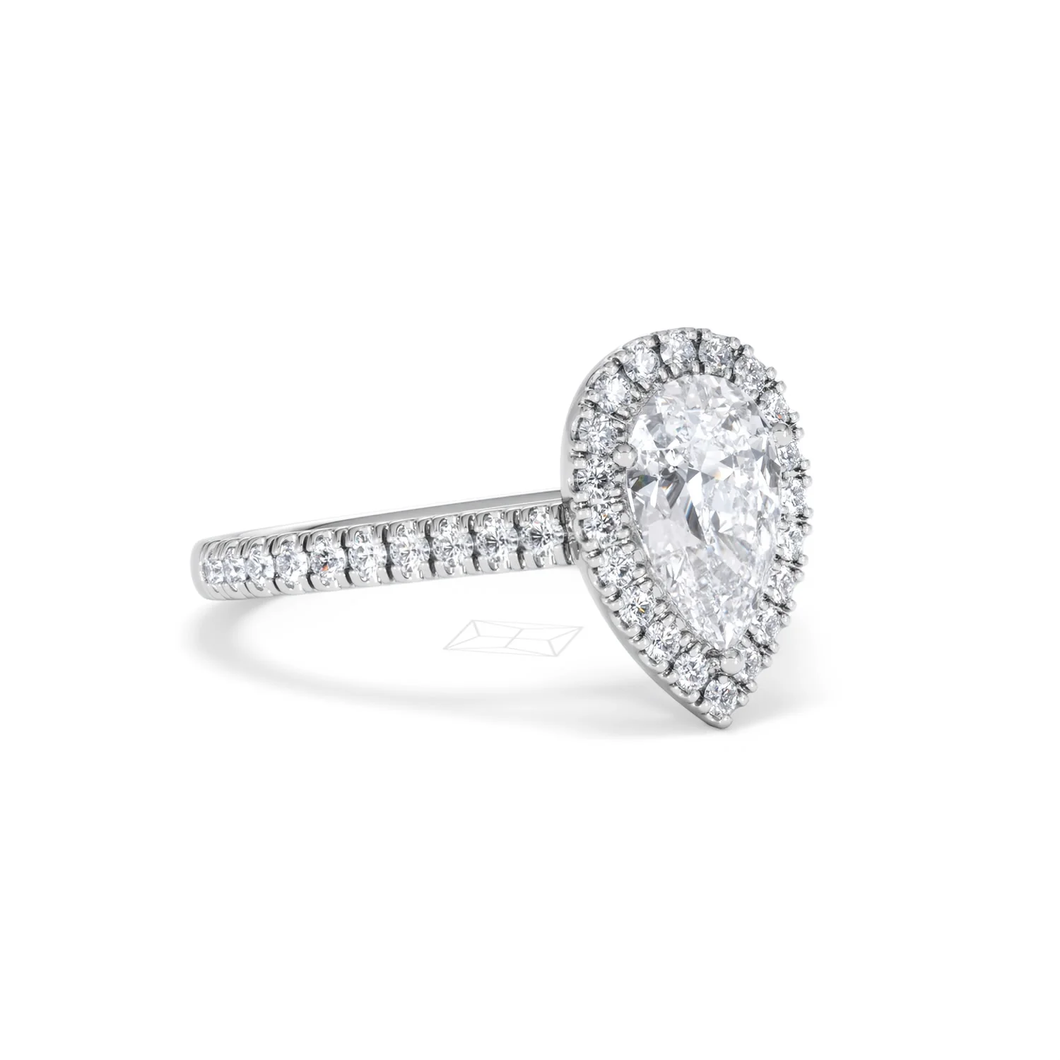 Diana Lab Diamond Pear Halo Engagement Ring Platinum 1.60ct F/VS1 - Image 18