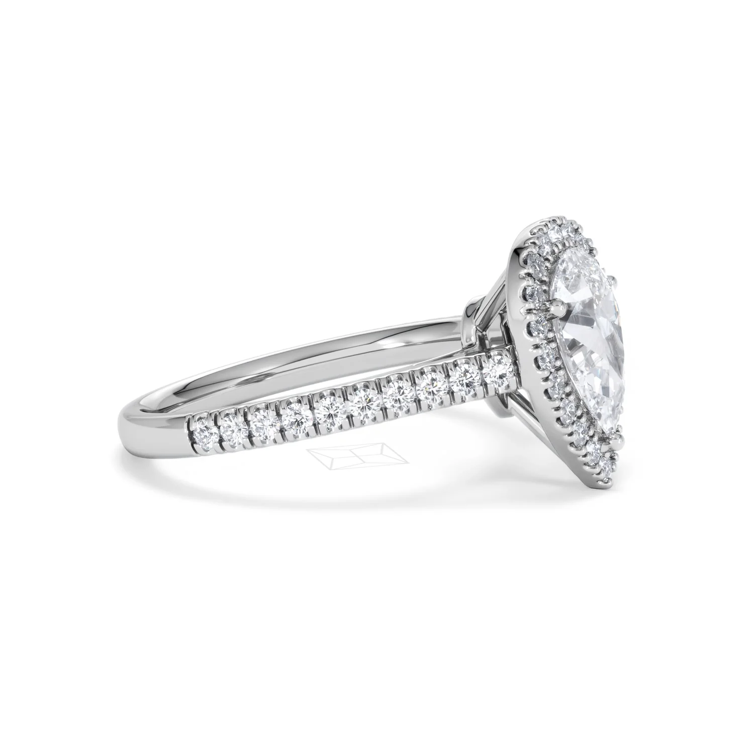 Diana Lab Diamond Pear Halo Engagement Ring Platinum 1.60ct F/VS1 - Image 25