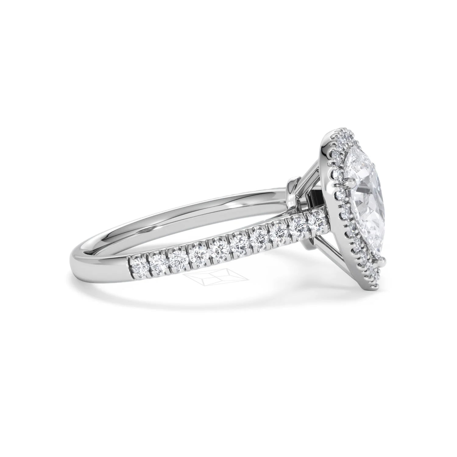 Diana Lab Diamond Pear Halo Engagement Ring Platinum 1.60ct F/VS1 - Image 27