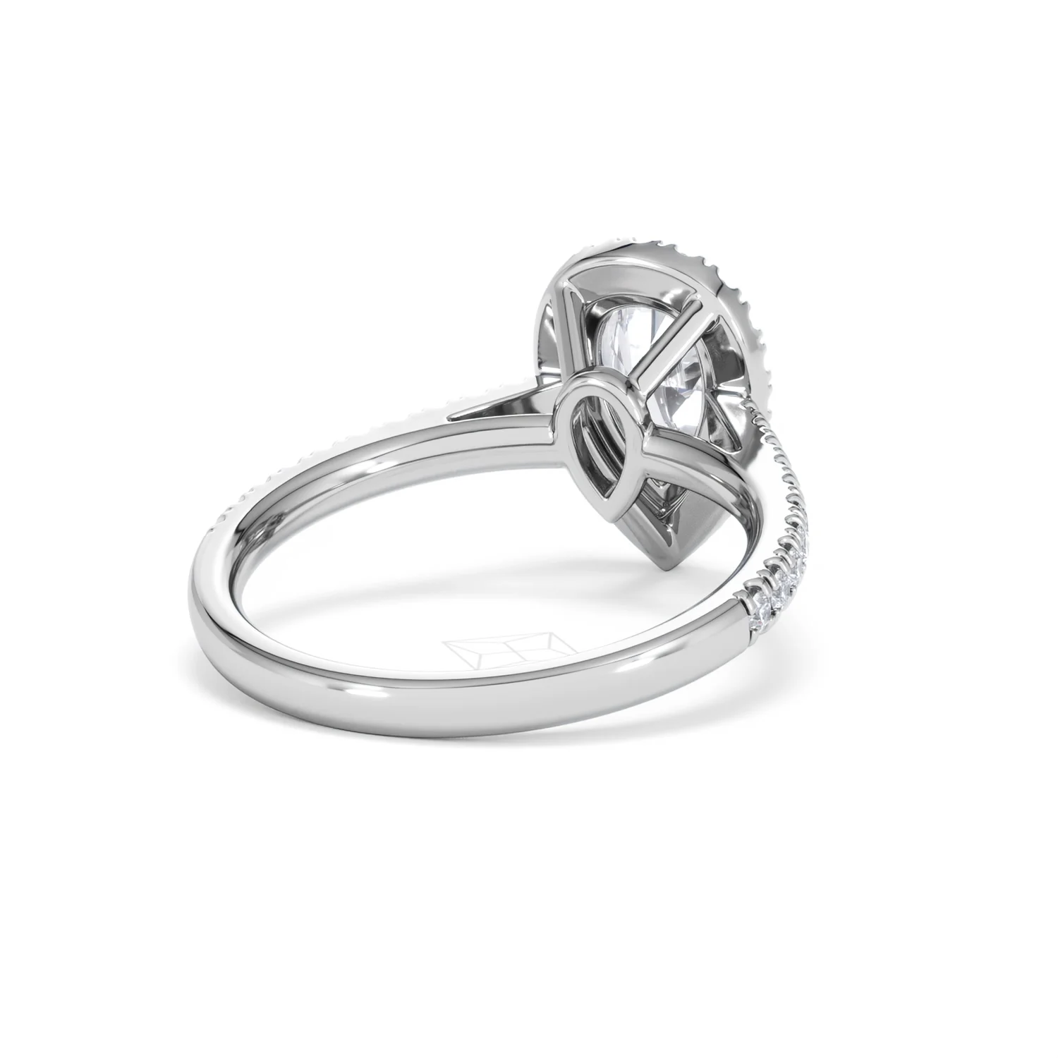 Diana Lab Diamond Pear Halo Engagement Ring Platinum 1.60ct F/VS1 - Image 45