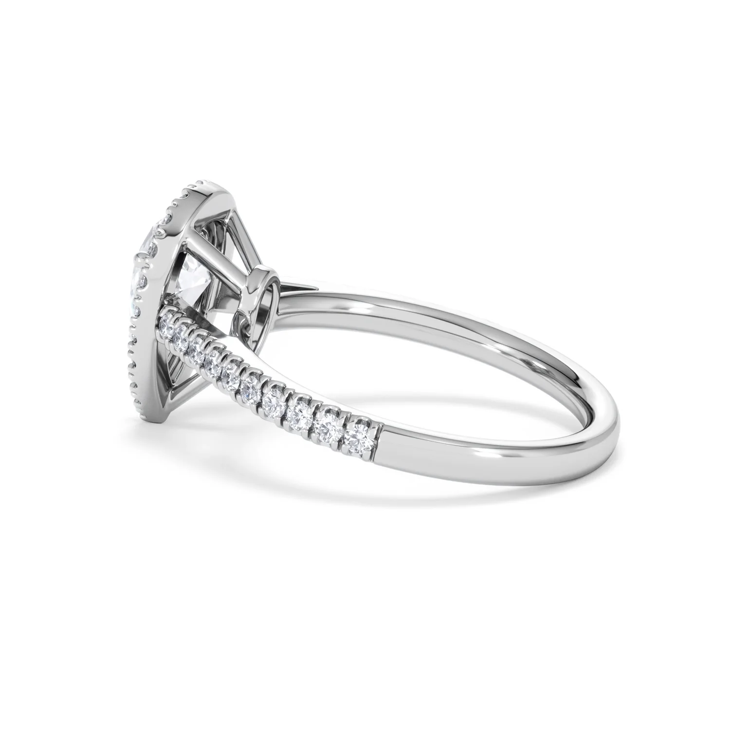 Diana Lab Diamond Pear Halo Engagement Ring Platinum 1.60ct F/VS1 - Image 66