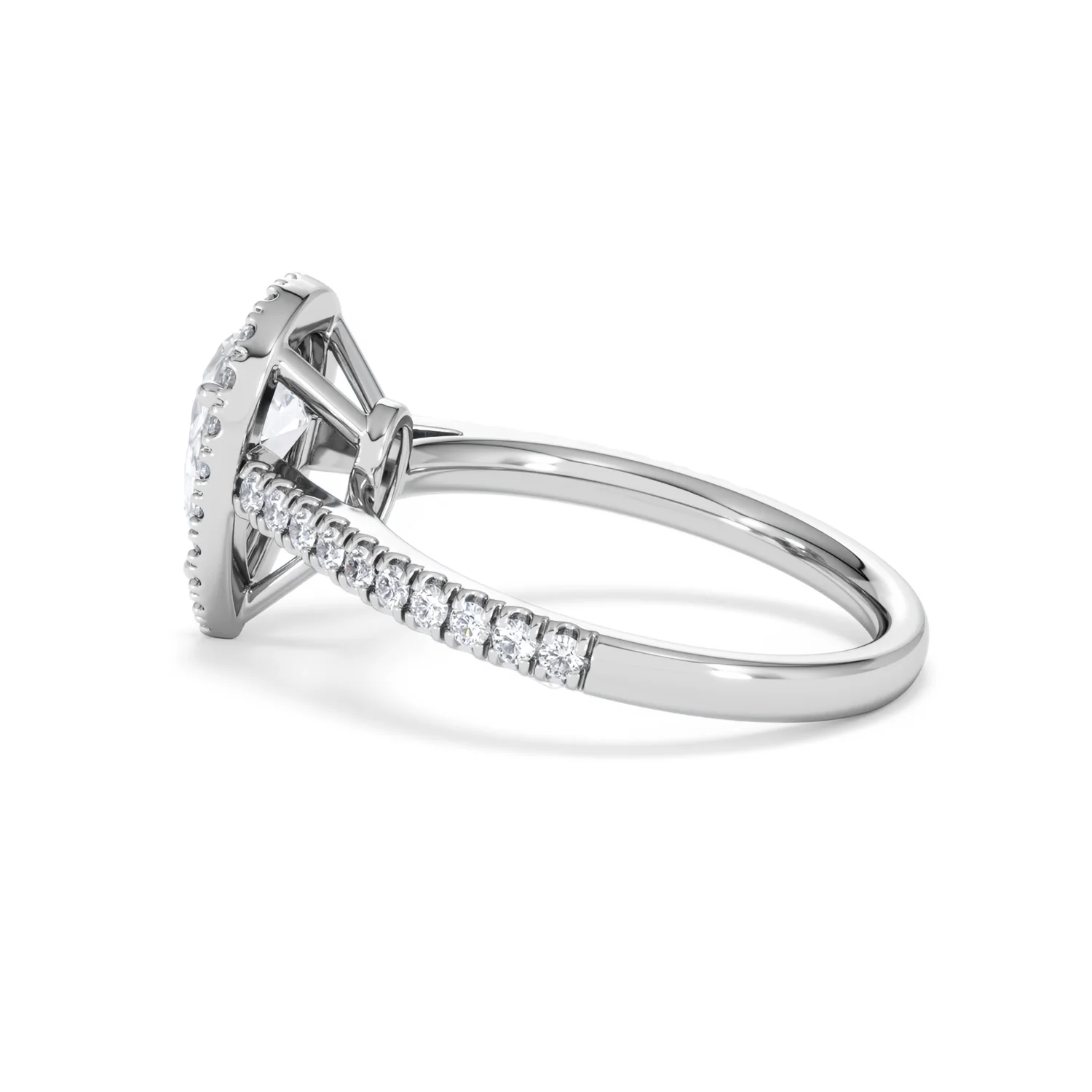 Diana Lab Diamond Pear Halo Engagement Ring Platinum 1.60ct F/VS1 - Image 67
