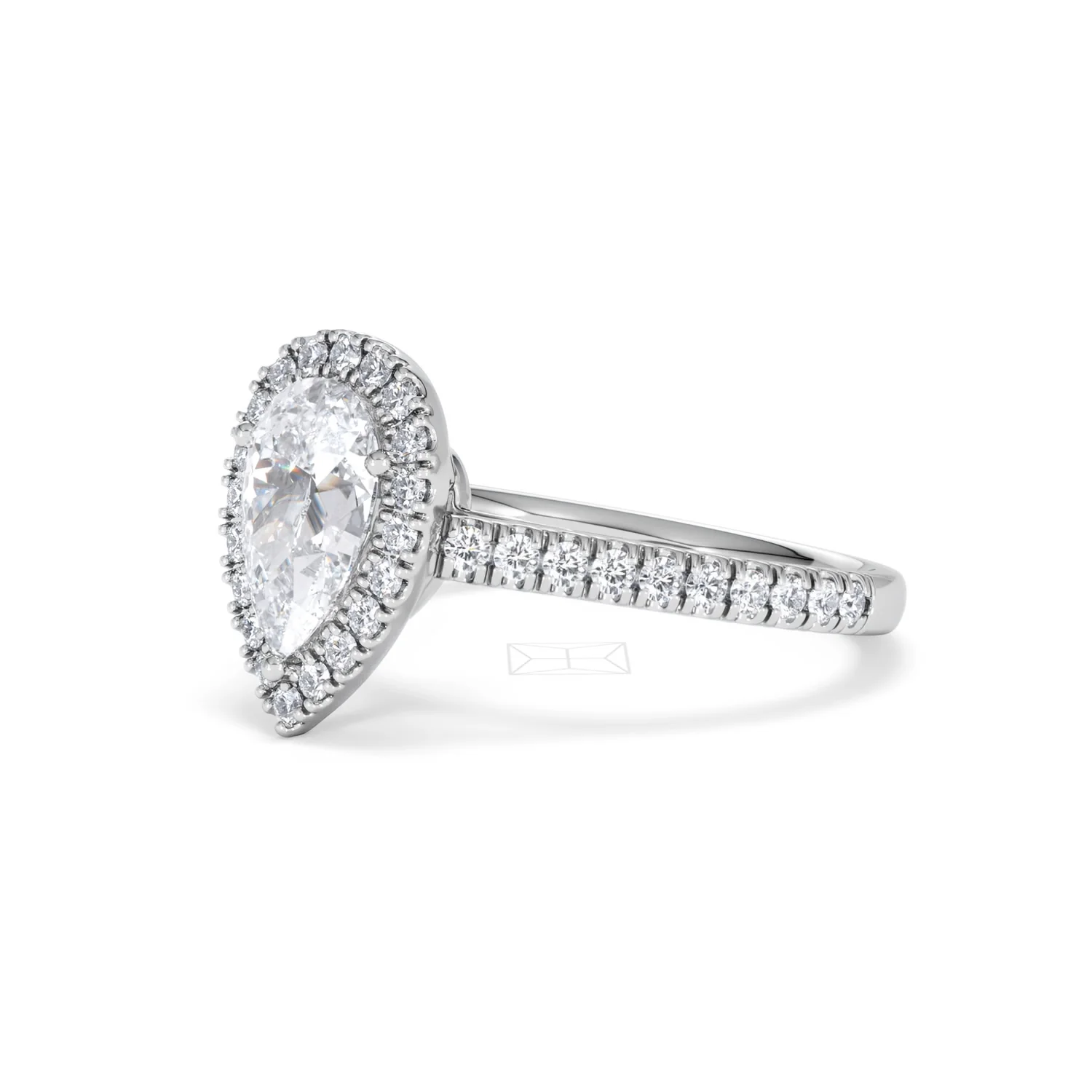 Diana Lab Diamond Pear Halo Engagement Ring Platinum 1.60ct F/VS1 - Image 81