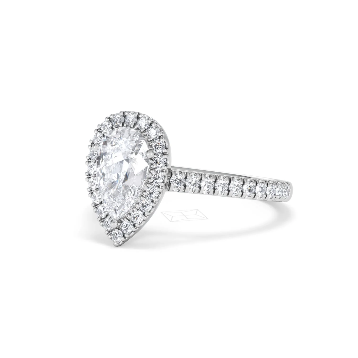 Diana Lab Diamond Pear Halo Engagement Ring Platinum 1.60ct F/VS1 - Image 84