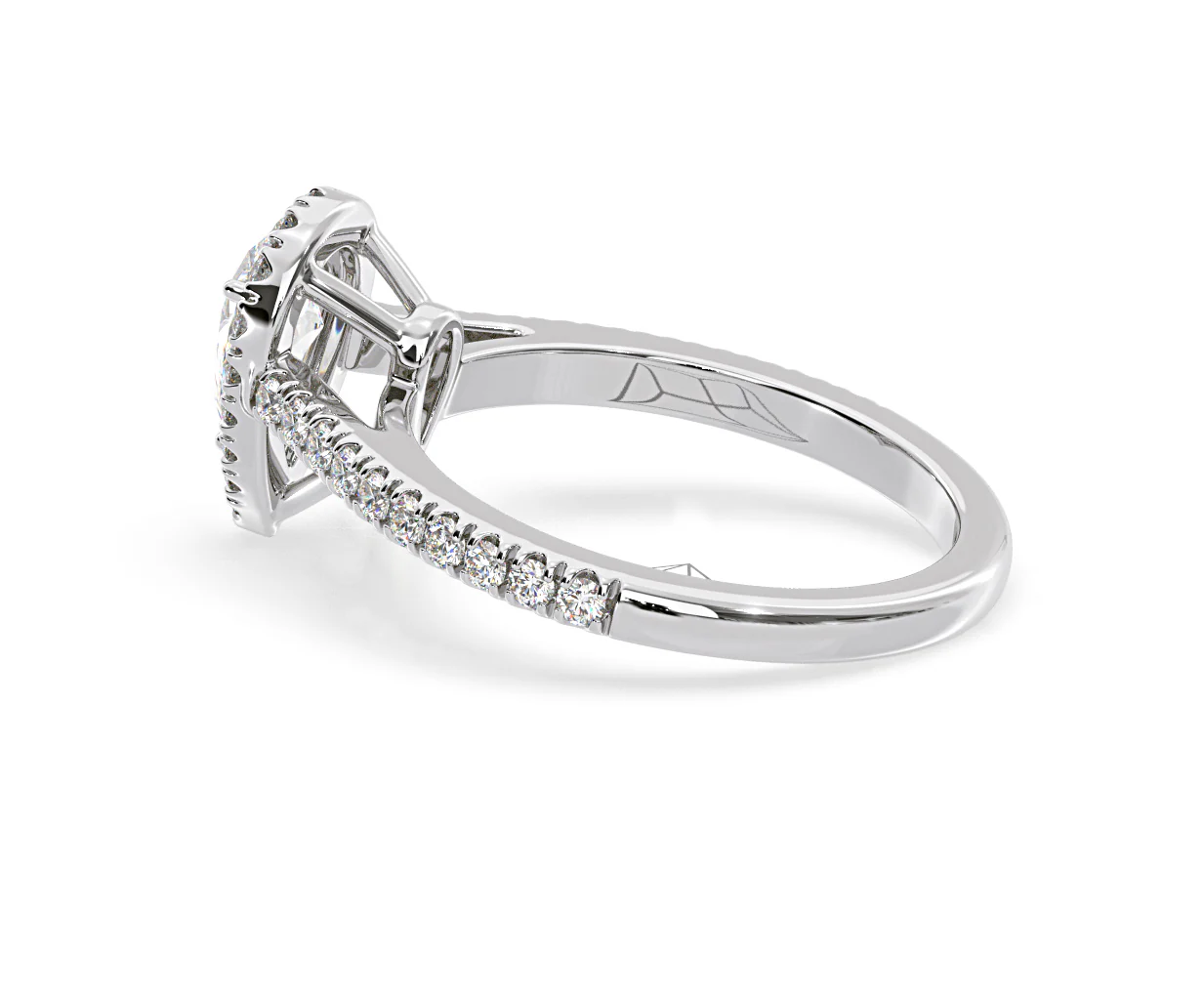 Diana Lab Diamond Pear Halo Engagement Ring Platinum 1ct F/VS1 - Image 114