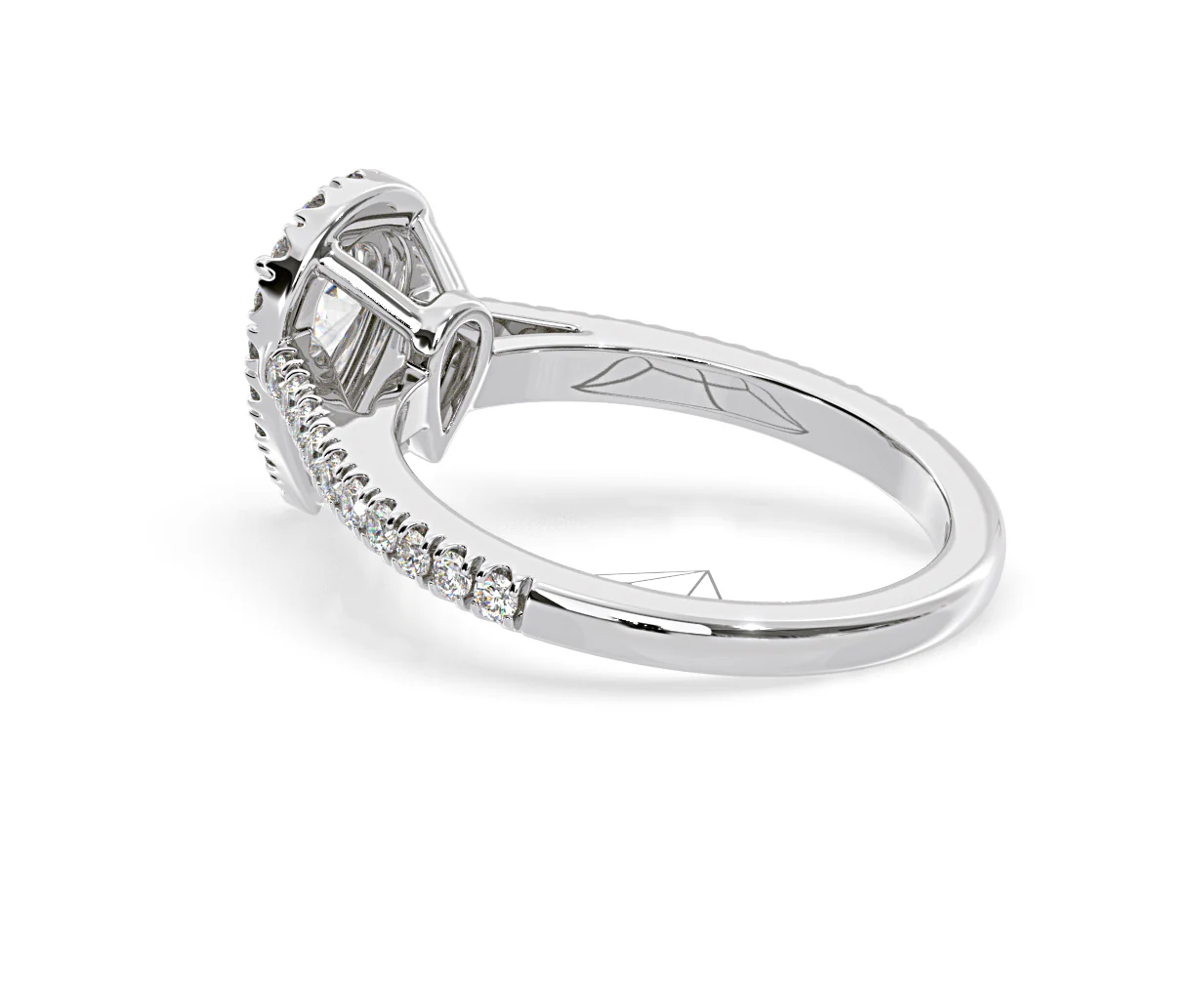Diana Lab Diamond Pear Halo Engagement Ring Platinum 1ct F/VS1 - Image 117
