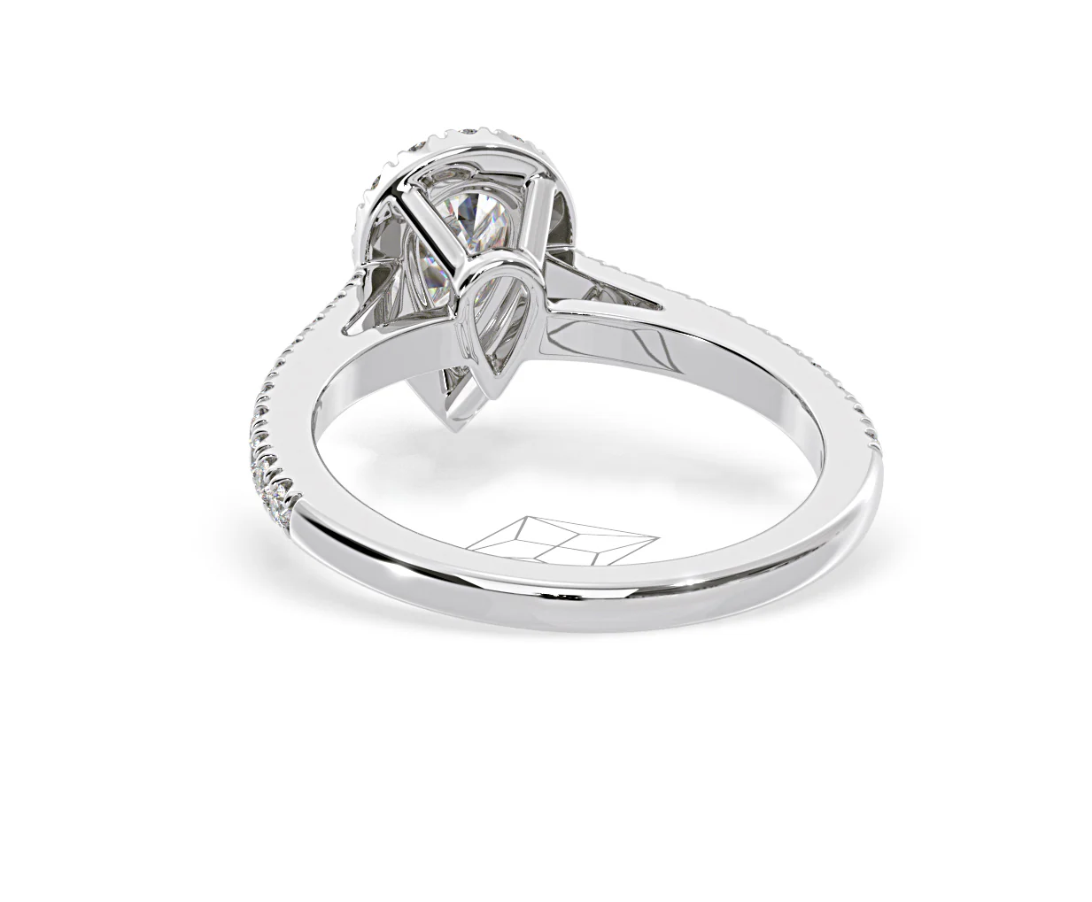Diana Lab Diamond Pear Halo Engagement Ring Platinum 1ct F/VS1 - Image 125