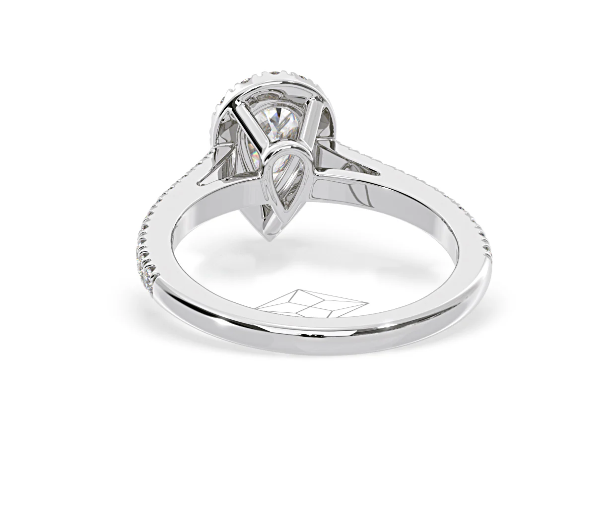 Diana Lab Diamond Pear Halo Engagement Ring Platinum 1ct F/VS1 - Image 126