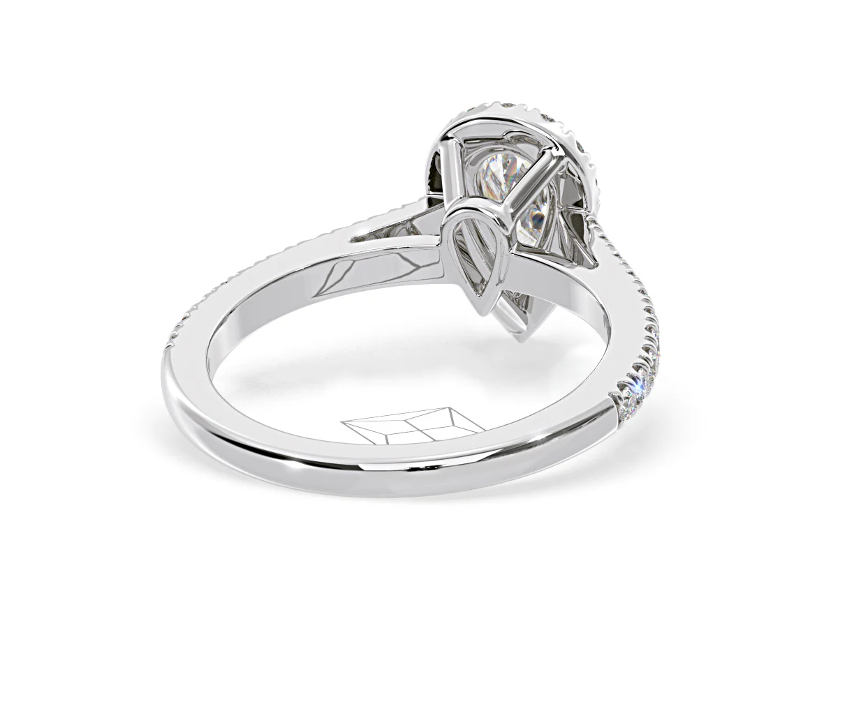 Diana Lab Diamond Pear Halo Engagement Ring Platinum 1ct F/VS1 - Image 133