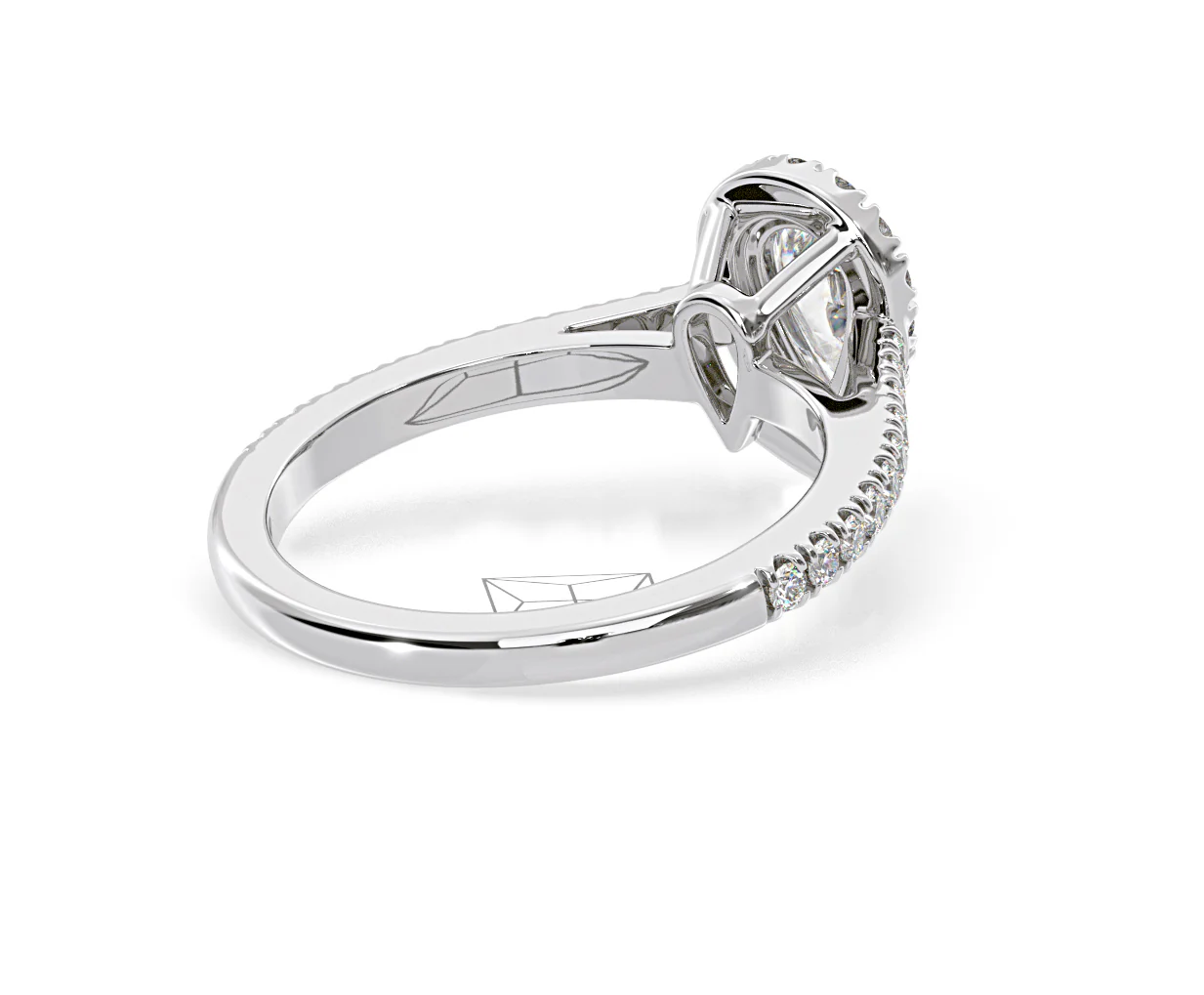 Diana Lab Diamond Pear Halo Engagement Ring Platinum 1ct F/VS1 - Image 137