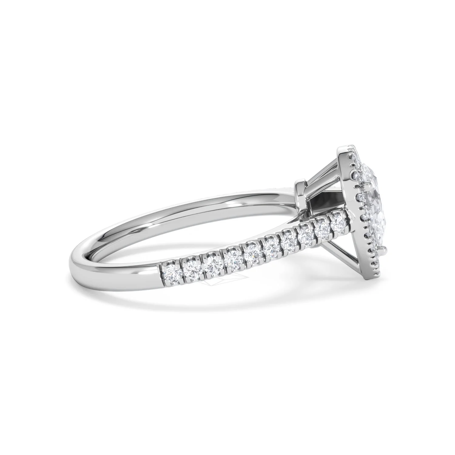 Diana Lab Diamond Pear Halo Engagement Ring Platinum 1ct F/VS1 - Image 28