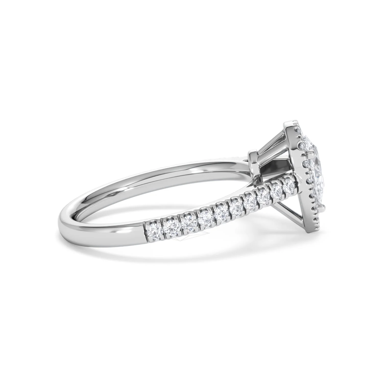 Diana Lab Diamond Pear Halo Engagement Ring Platinum 1ct F/VS1 - Image 29