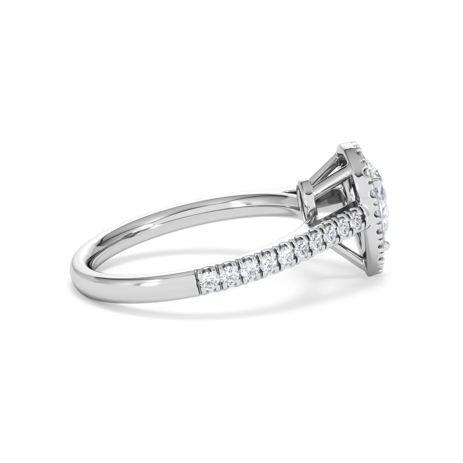 Diana Lab Diamond Pear Halo Engagement Ring Platinum 1ct F/VS1 - Image 31