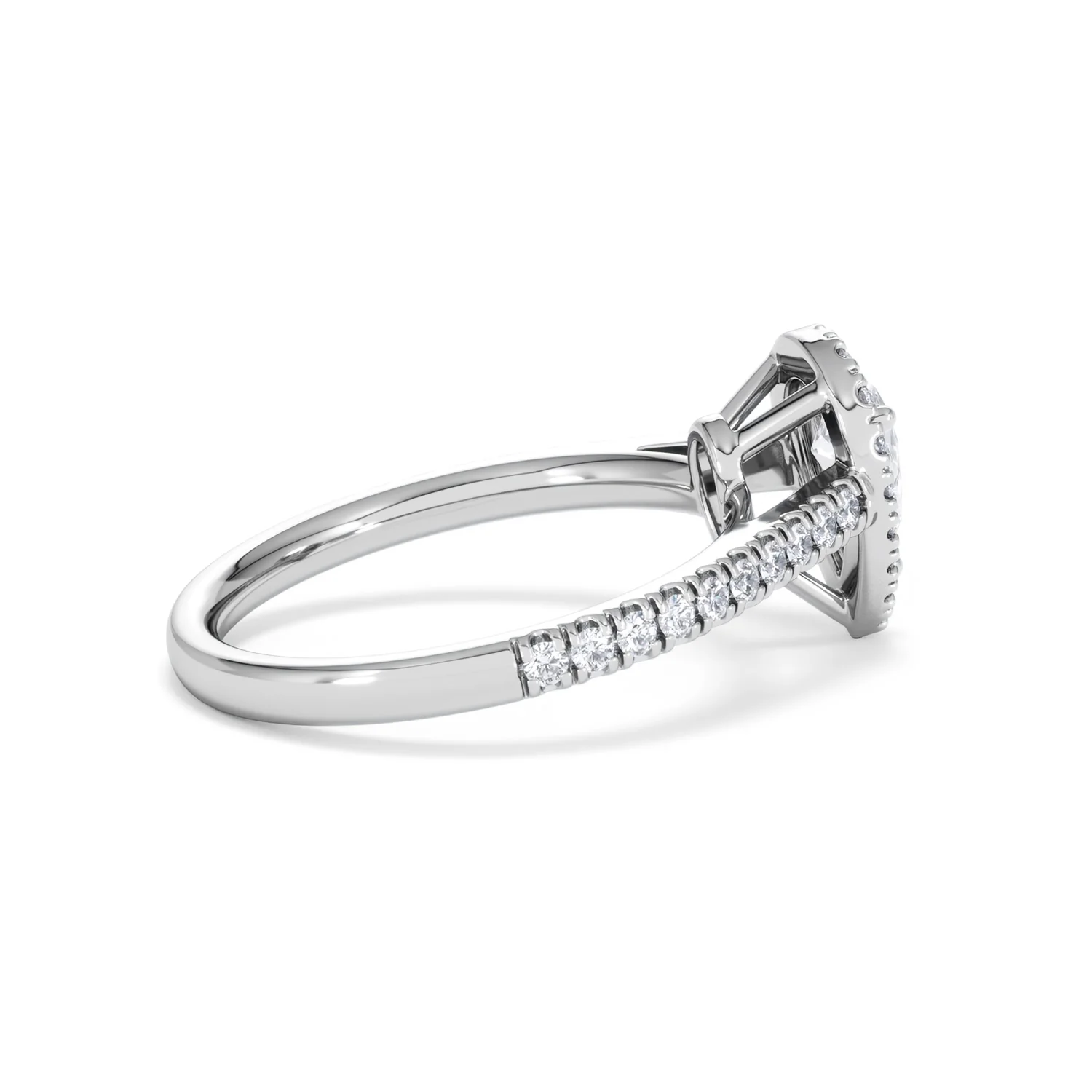 Diana Lab Diamond Pear Halo Engagement Ring Platinum 1ct F/VS1 - Image 33