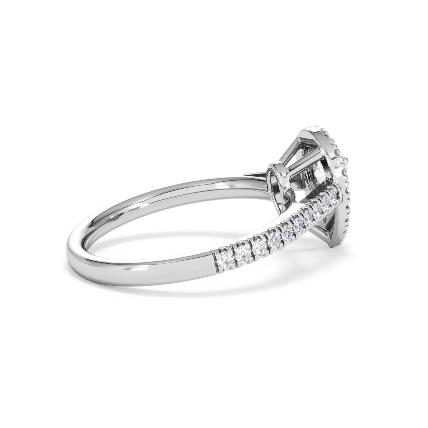 Diana Lab Diamond Pear Halo Engagement Ring Platinum 1ct F/VS1 - Image 34