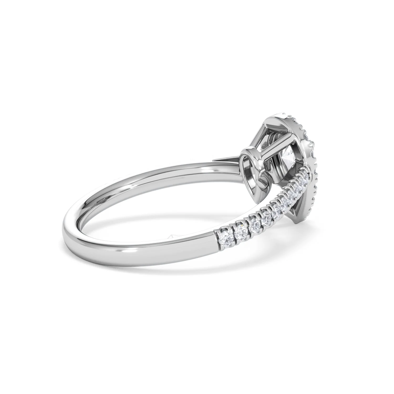 Diana Lab Diamond Pear Halo Engagement Ring Platinum 1ct F/VS1 - Image 36