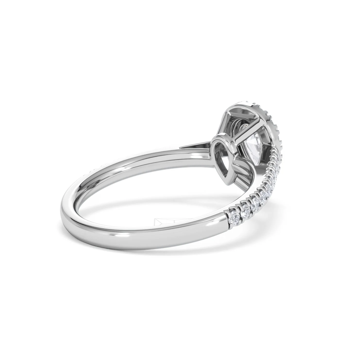 Diana Lab Diamond Pear Halo Engagement Ring Platinum 1ct F/VS1 - Image 39