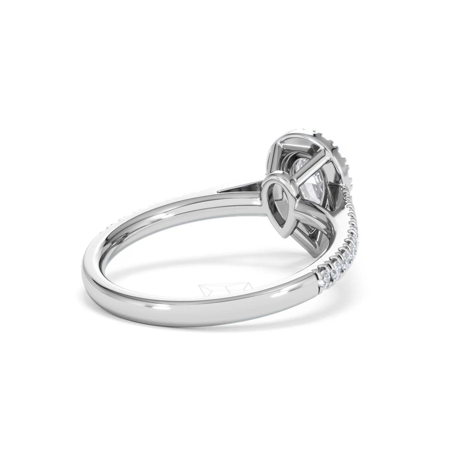 Diana Lab Diamond Pear Halo Engagement Ring Platinum 1ct F/VS1 - Image 41