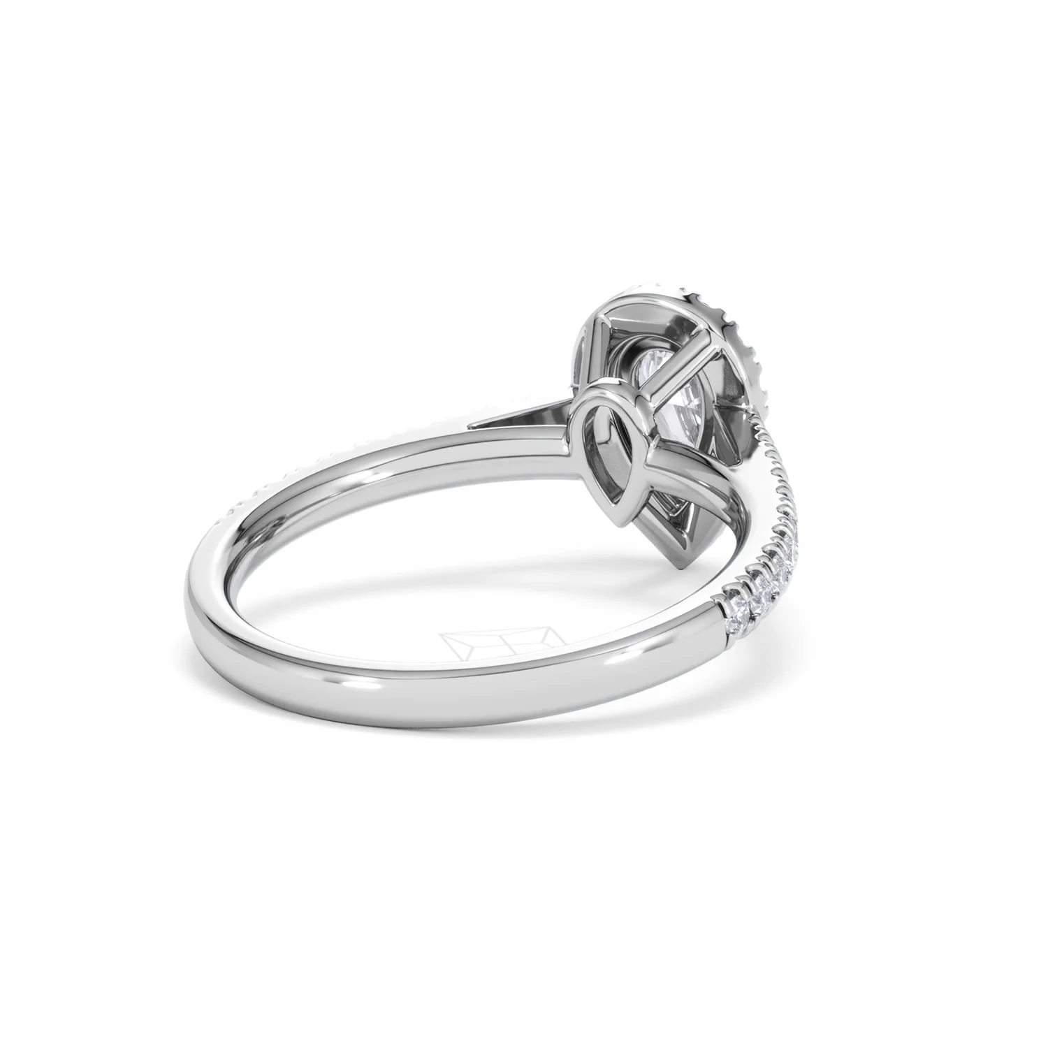 Diana Lab Diamond Pear Halo Engagement Ring Platinum 1ct F/VS1 - Image 42