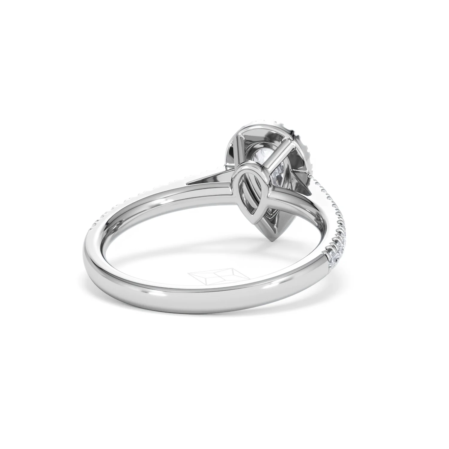 Diana Lab Diamond Pear Halo Engagement Ring Platinum 1ct F/VS1 - Image 44