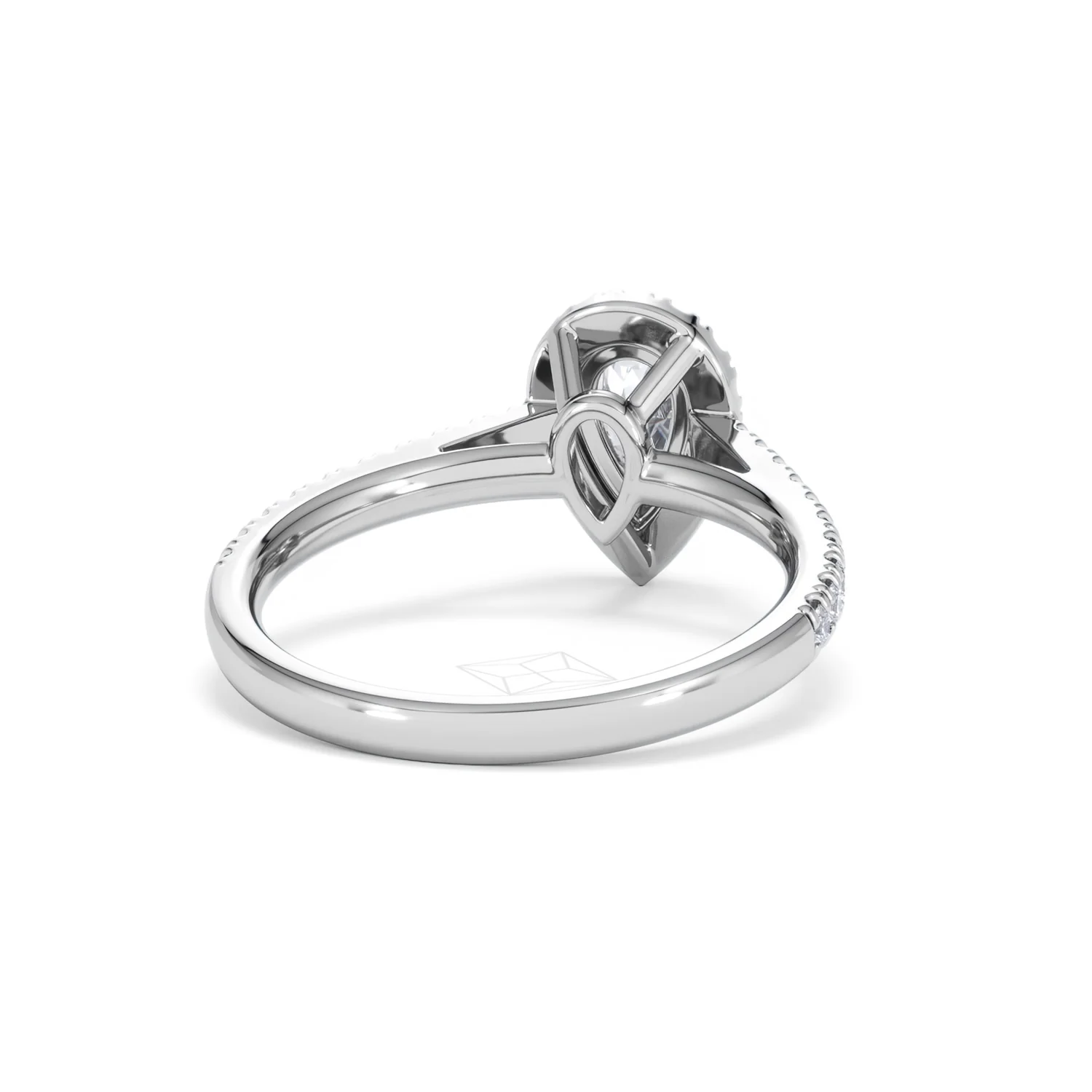 Diana Lab Diamond Pear Halo Engagement Ring Platinum 1ct F/VS1 - Image 45