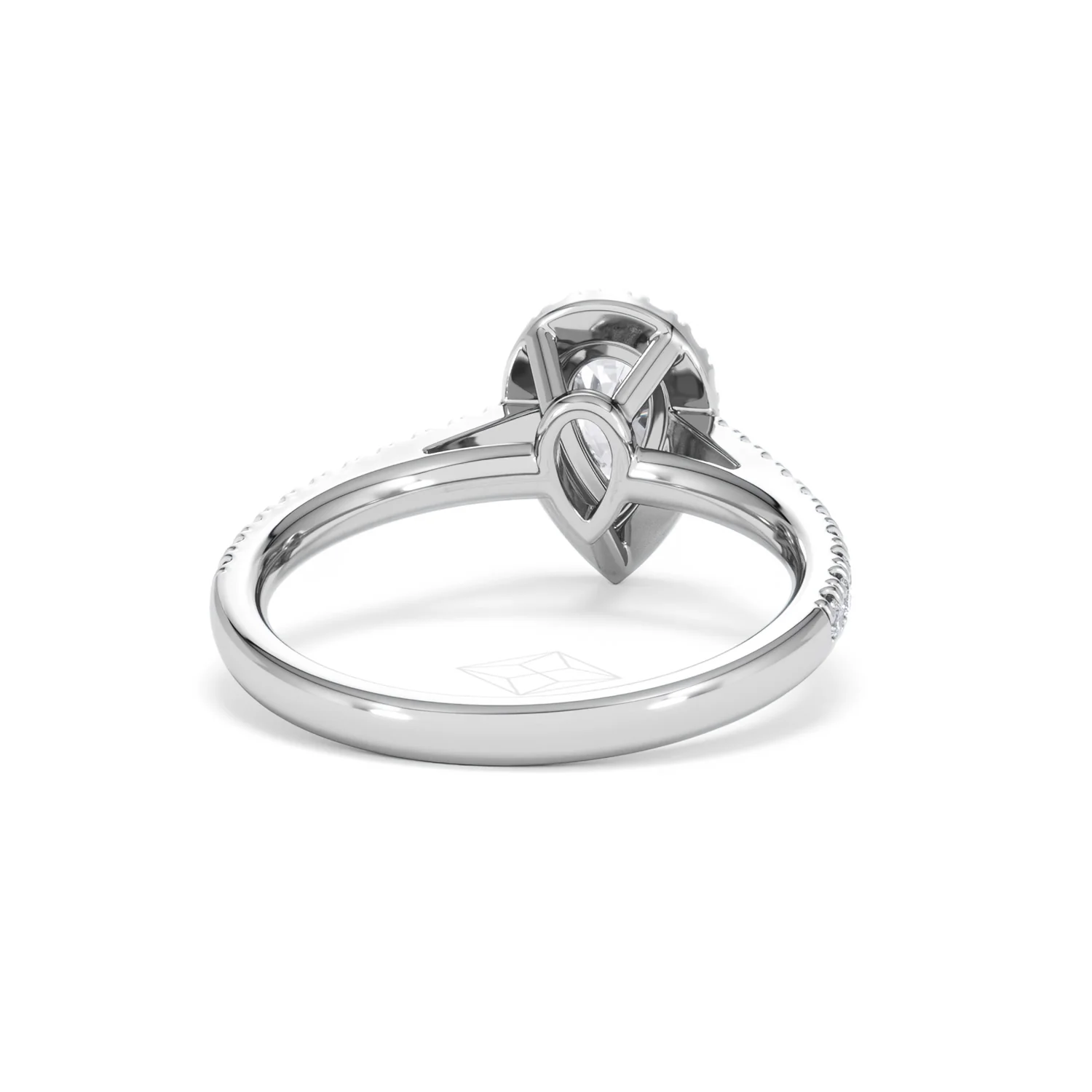Diana Lab Diamond Pear Halo Engagement Ring Platinum 1ct F/VS1 - Image 46