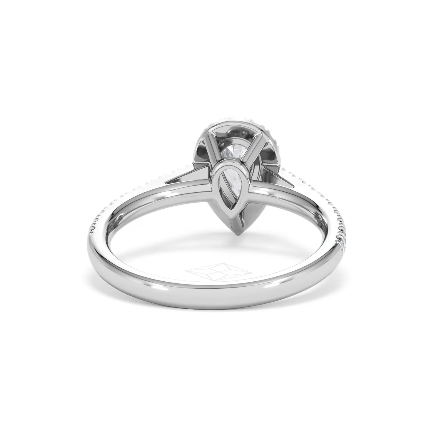Diana Lab Diamond Pear Halo Engagement Ring Platinum 1ct F/VS1 - Image 47