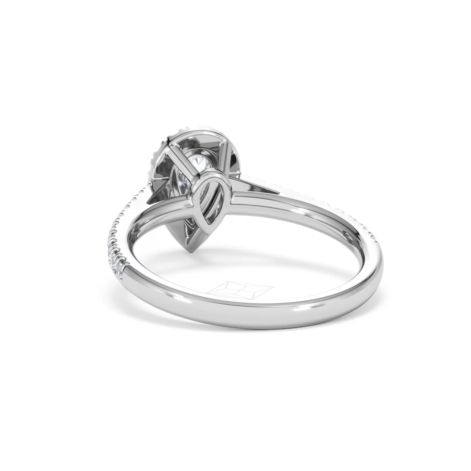 Diana Lab Diamond Pear Halo Engagement Ring Platinum 1ct F/VS1 - Image 53