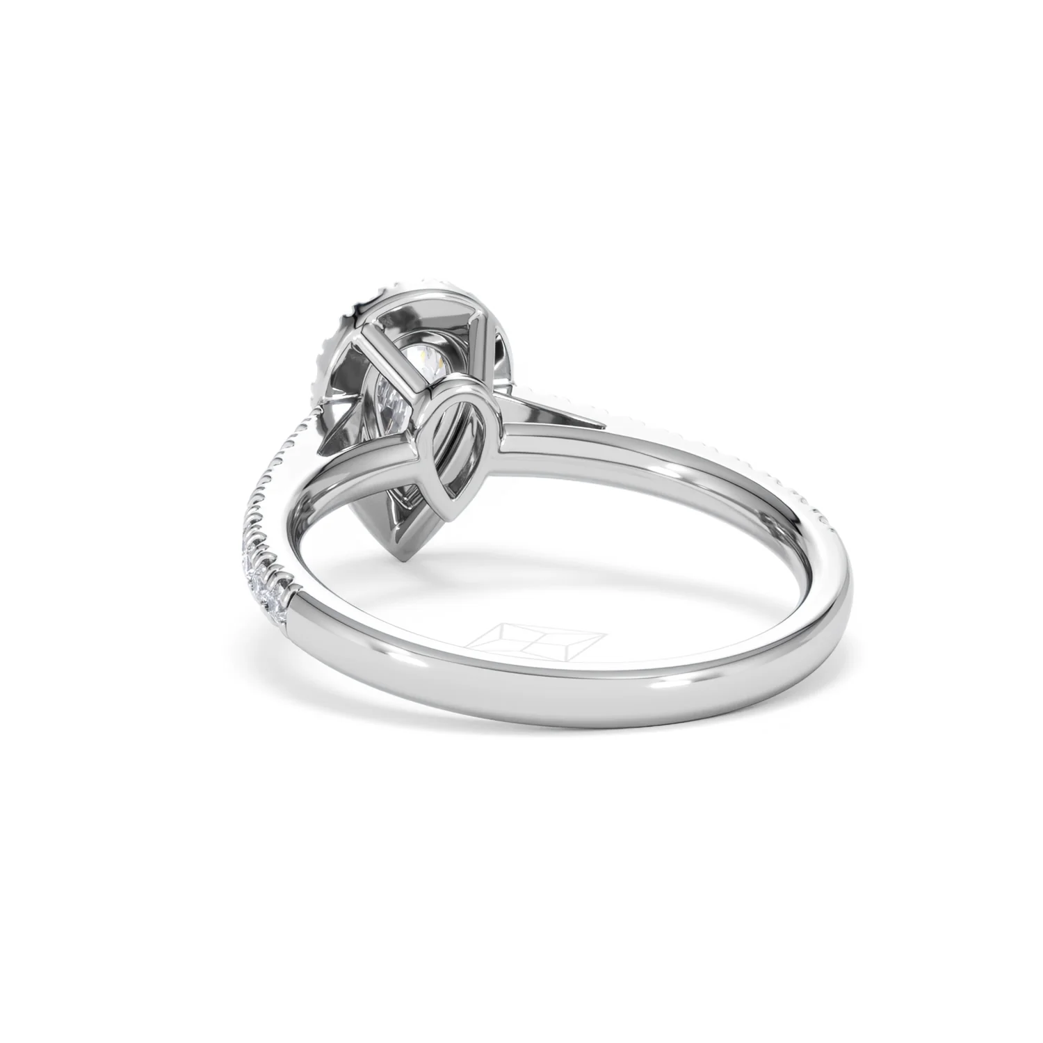 Diana Lab Diamond Pear Halo Engagement Ring Platinum 1ct F/VS1 - Image 54