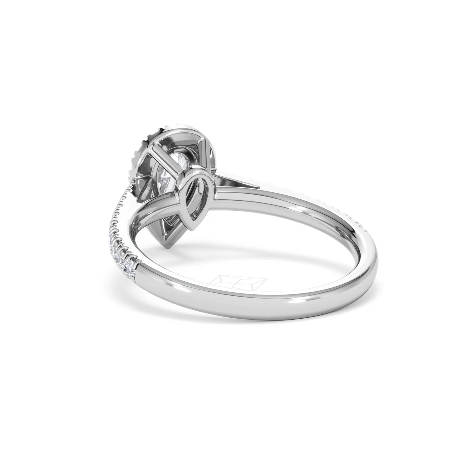 Diana Lab Diamond Pear Halo Engagement Ring Platinum 1ct F/VS1 - Image 55