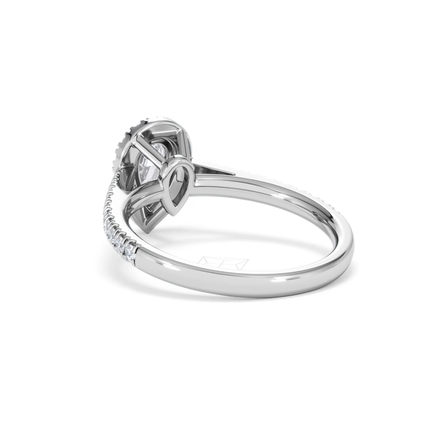 Diana Lab Diamond Pear Halo Engagement Ring Platinum 1ct F/VS1 - Image 56