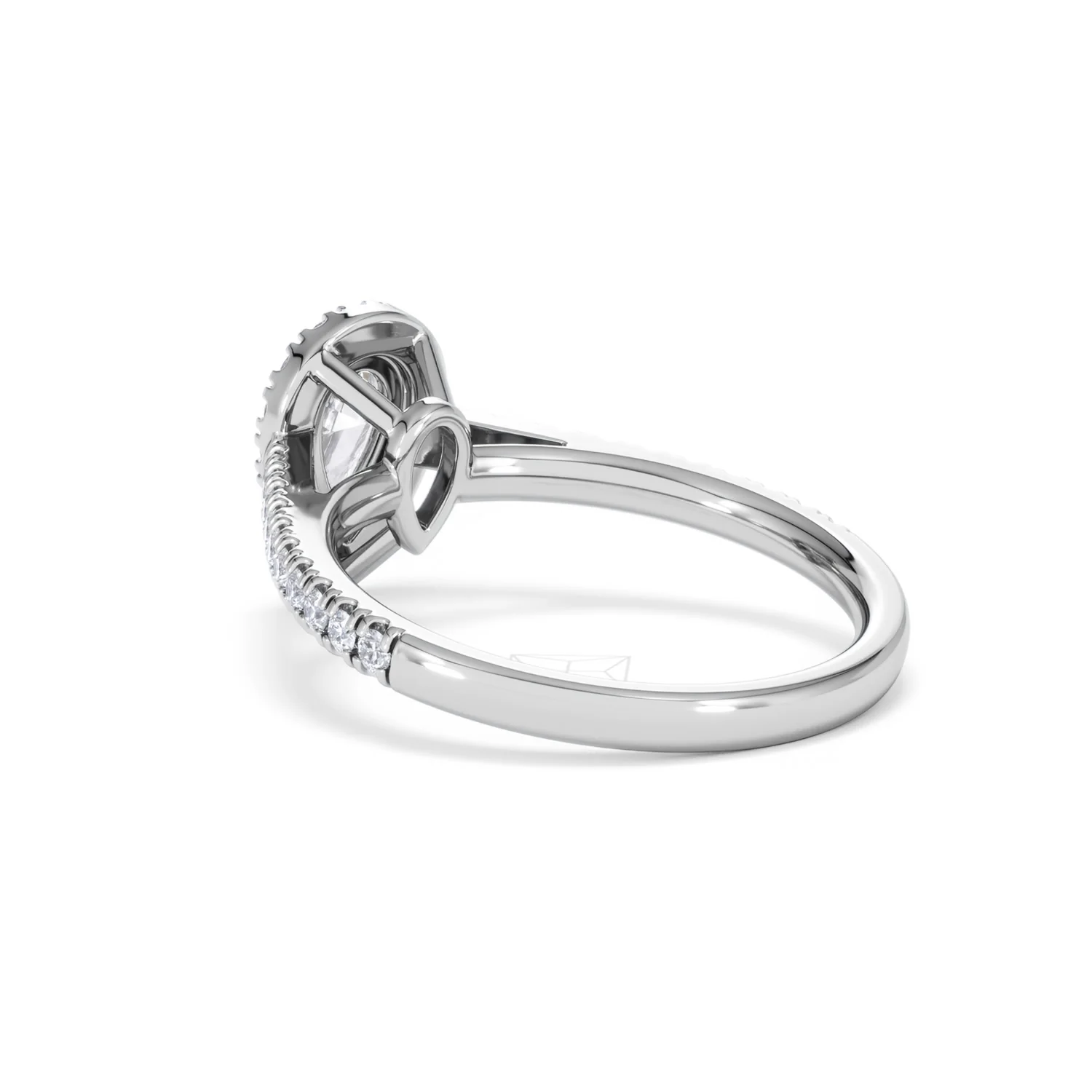 Diana Lab Diamond Pear Halo Engagement Ring Platinum 1ct F/VS1 - Image 58