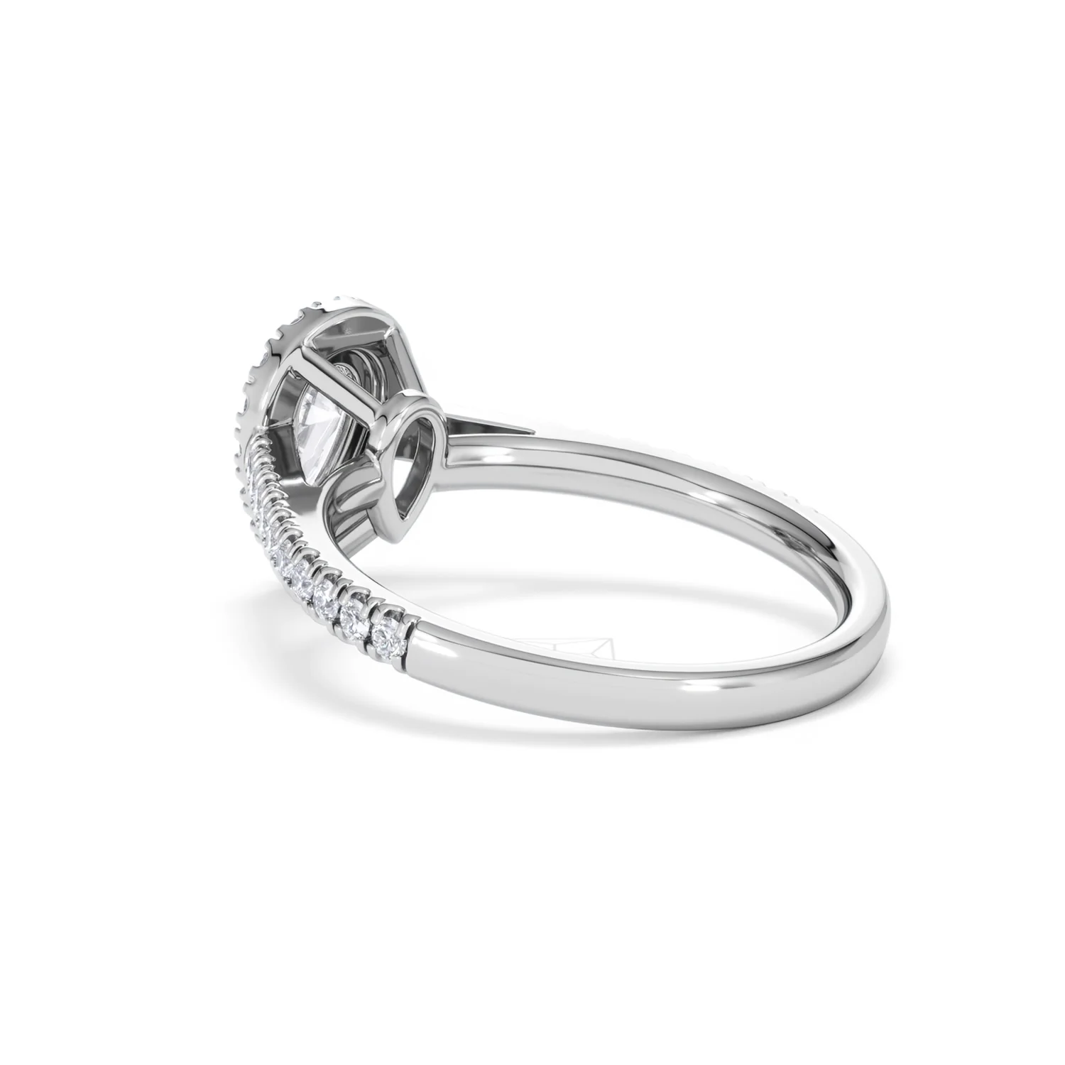 Diana Lab Diamond Pear Halo Engagement Ring Platinum 1ct F/VS1 - Image 59