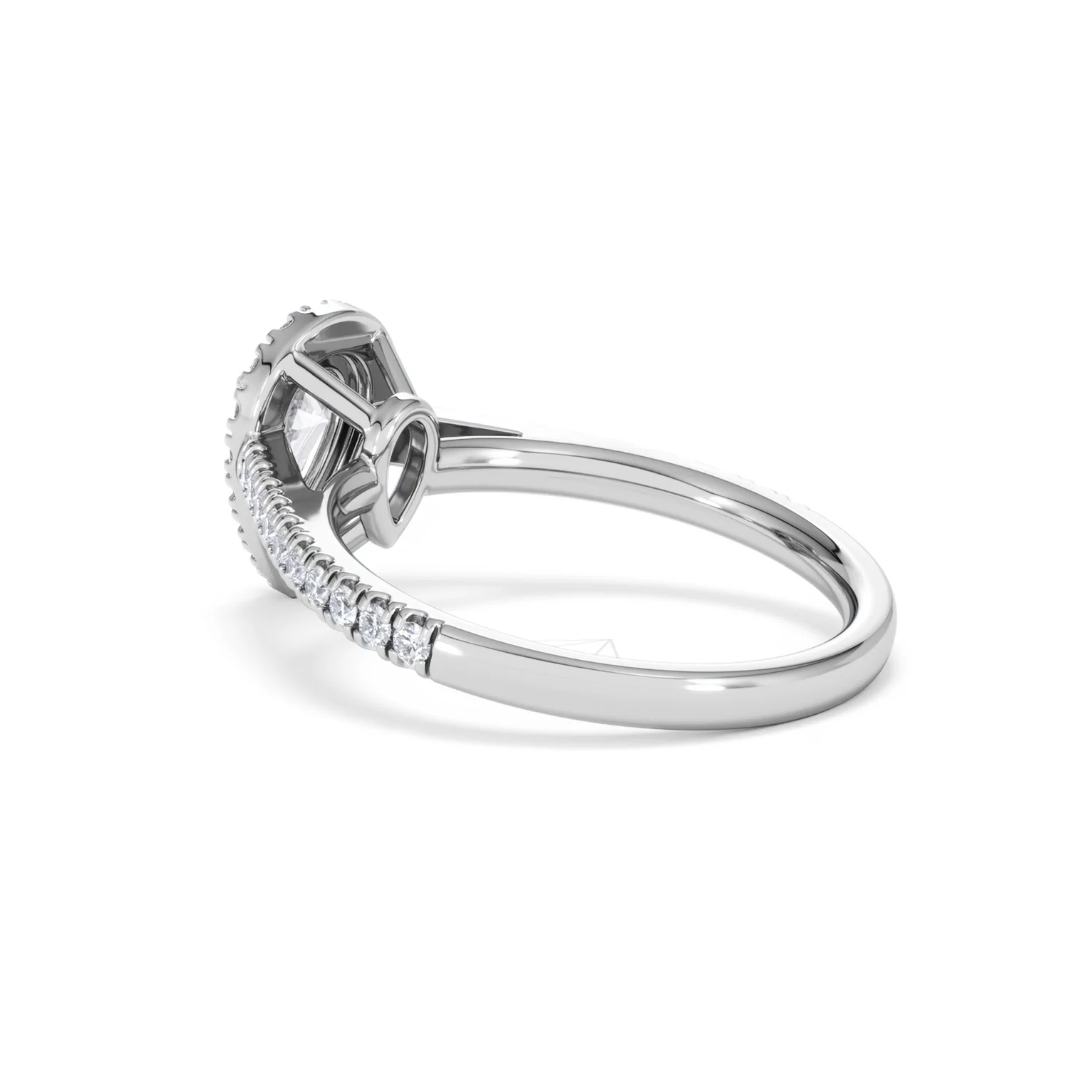 Diana Lab Diamond Pear Halo Engagement Ring Platinum 1ct F/VS1 - Image 60