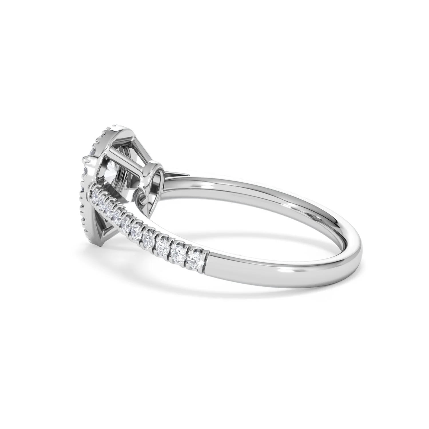 Diana Lab Diamond Pear Halo Engagement Ring Platinum 1ct F/VS1 - Image 63