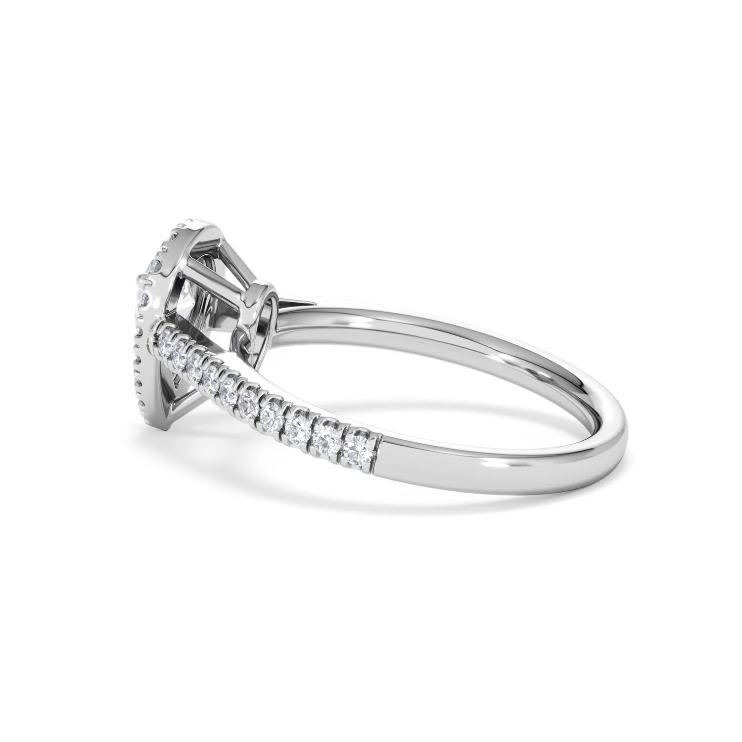 Diana Lab Diamond Pear Halo Engagement Ring Platinum 1ct F/VS1 - Image 64