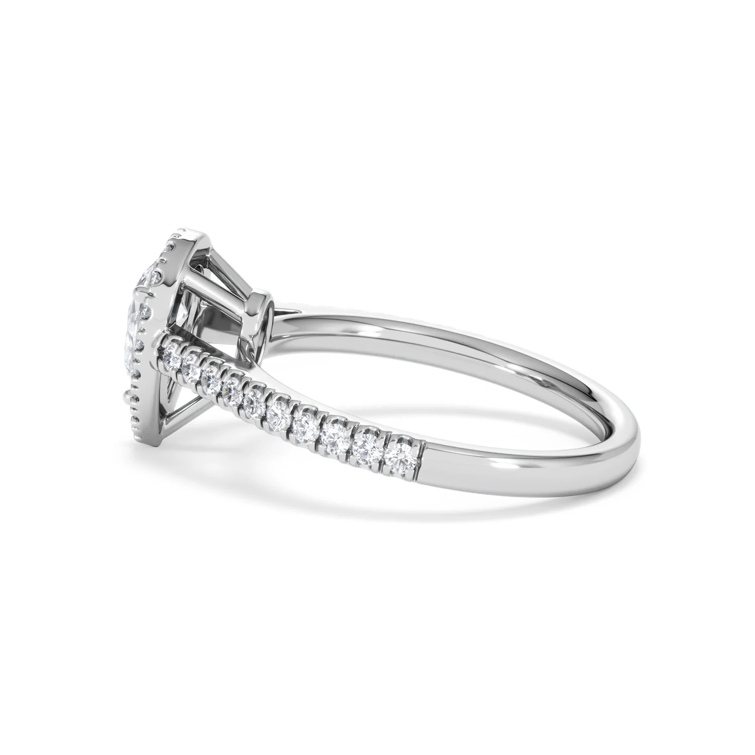 Diana Lab Diamond Pear Halo Engagement Ring Platinum 1ct F/VS1 - Image 66