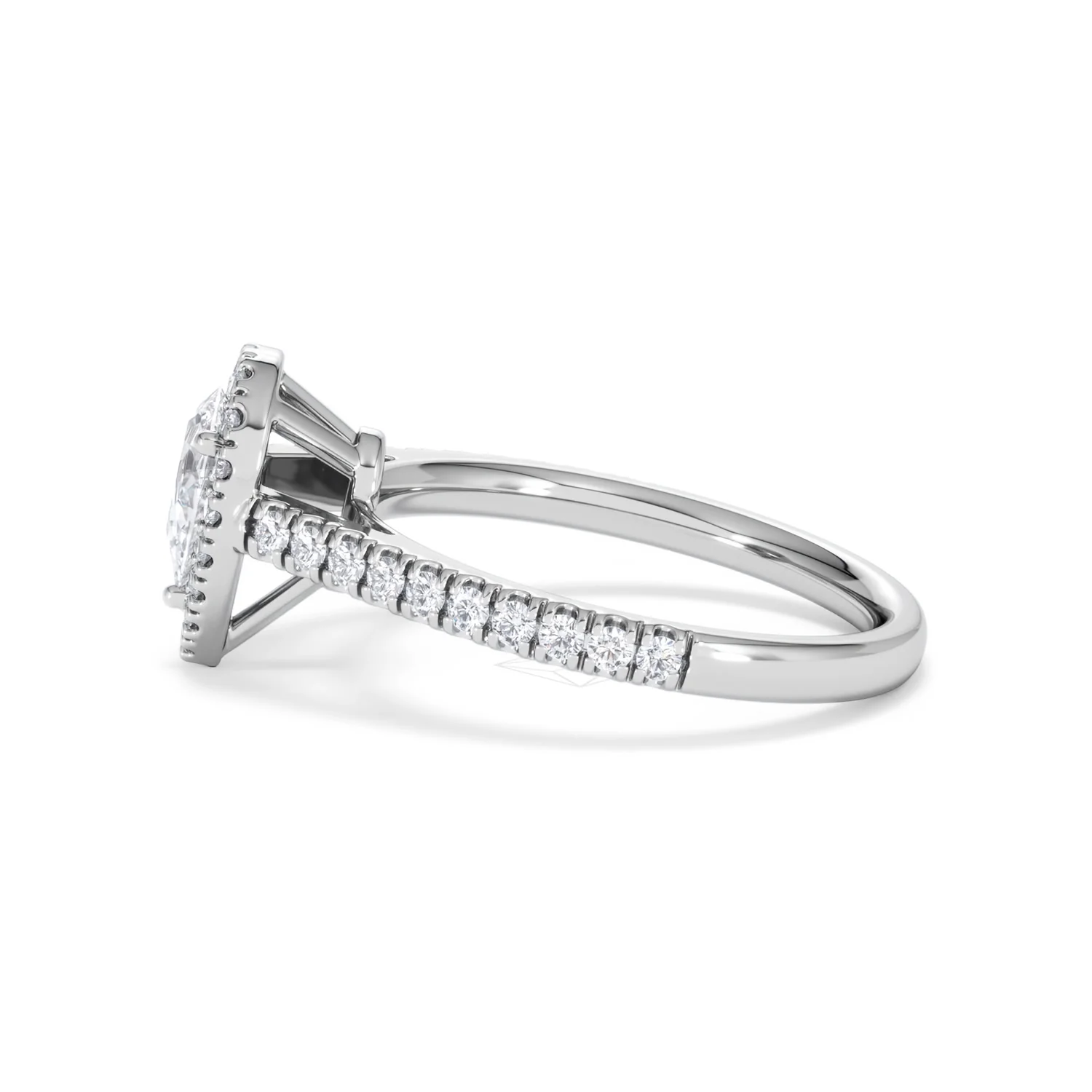 Diana Lab Diamond Pear Halo Engagement Ring Platinum 1ct F/VS1 - Image 69