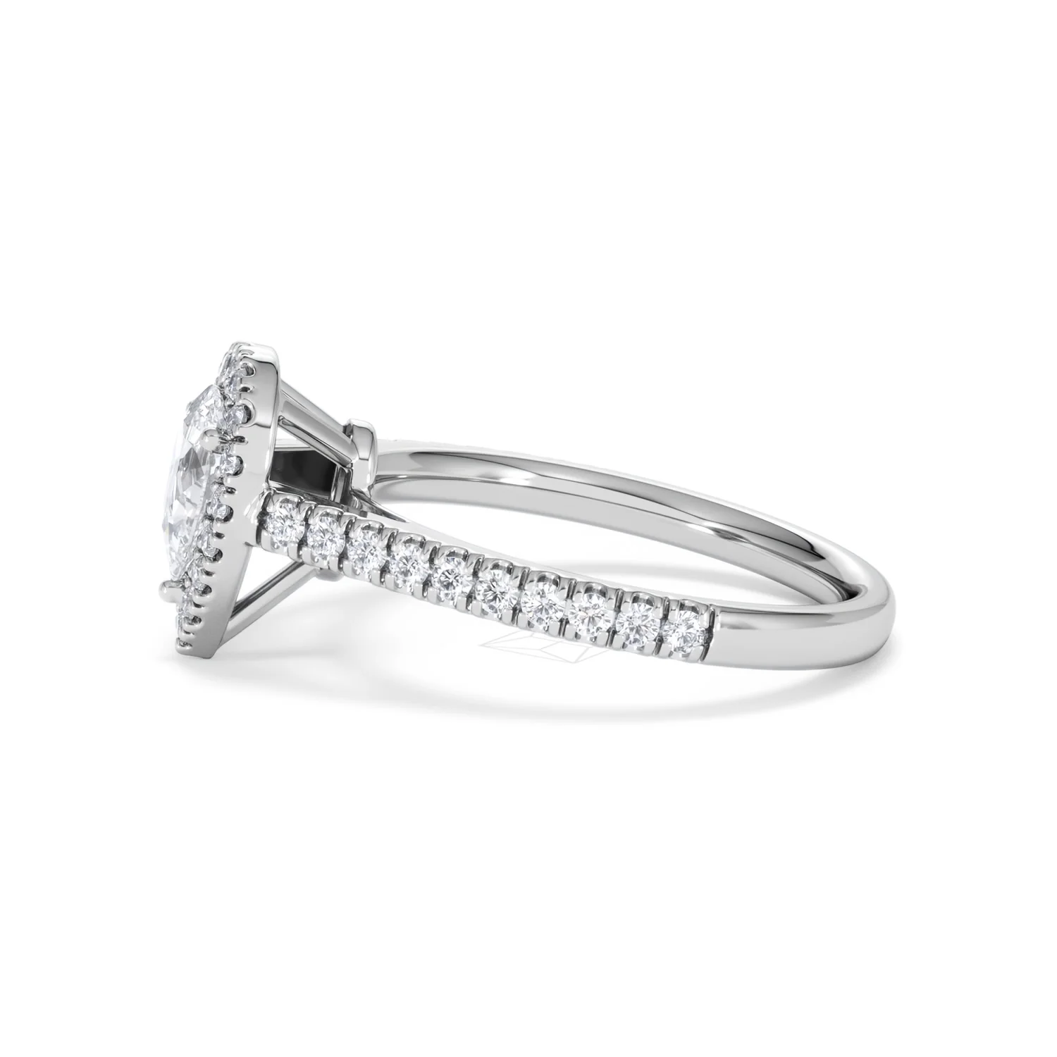 Diana Lab Diamond Pear Halo Engagement Ring Platinum 1ct F/VS1 - Image 71