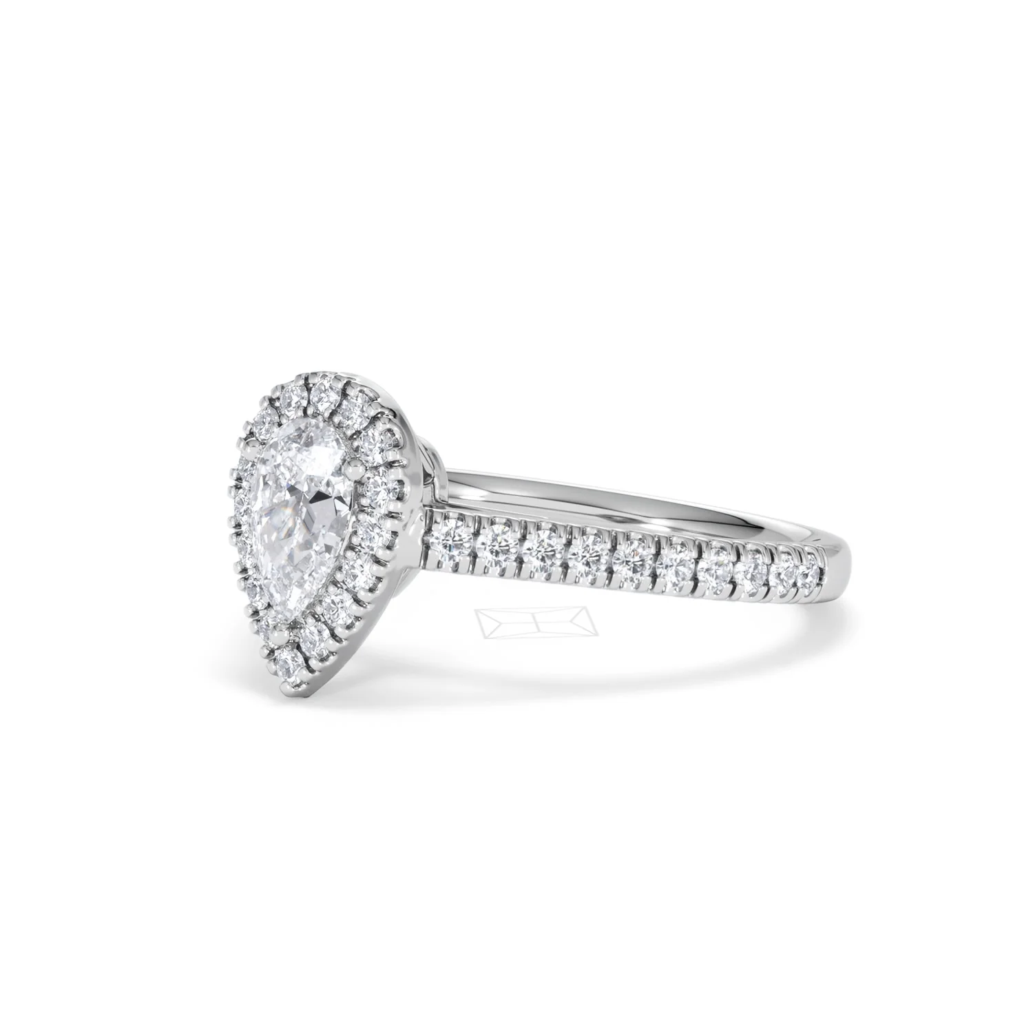 Diana Lab Diamond Pear Halo Engagement Ring Platinum 1ct F/VS1 - Image 80