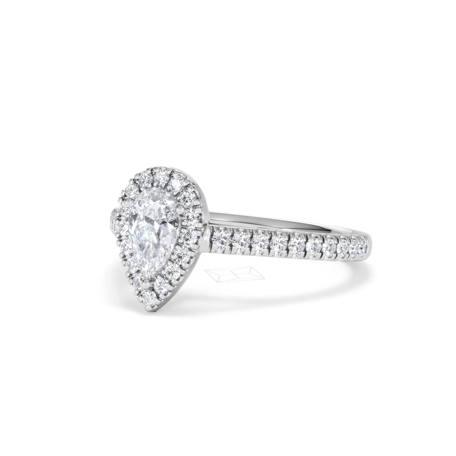 Diana Lab Diamond Pear Halo Engagement Ring Platinum 1ct F/VS1 - Image 82